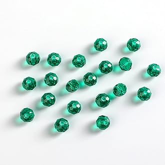 6mm Malachite Green Rondelle Glass Beads for Jewelry Making 850pcs Faceted Briolette Shape Crytal Spacer Beads Assortments Supplies Accessories for Bracelet Necklace for Wholesale