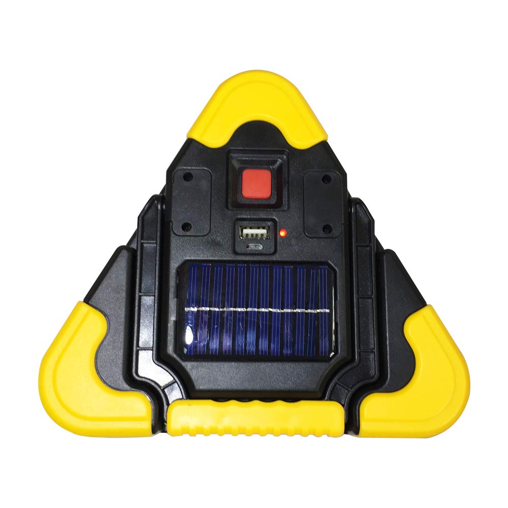 SXMA Triangle Warning Sign Emergency Light ABS Portable Multi-Function Solar Charging LED Work Light Car Floodlight Spotlight Outdoor Camping Lamp