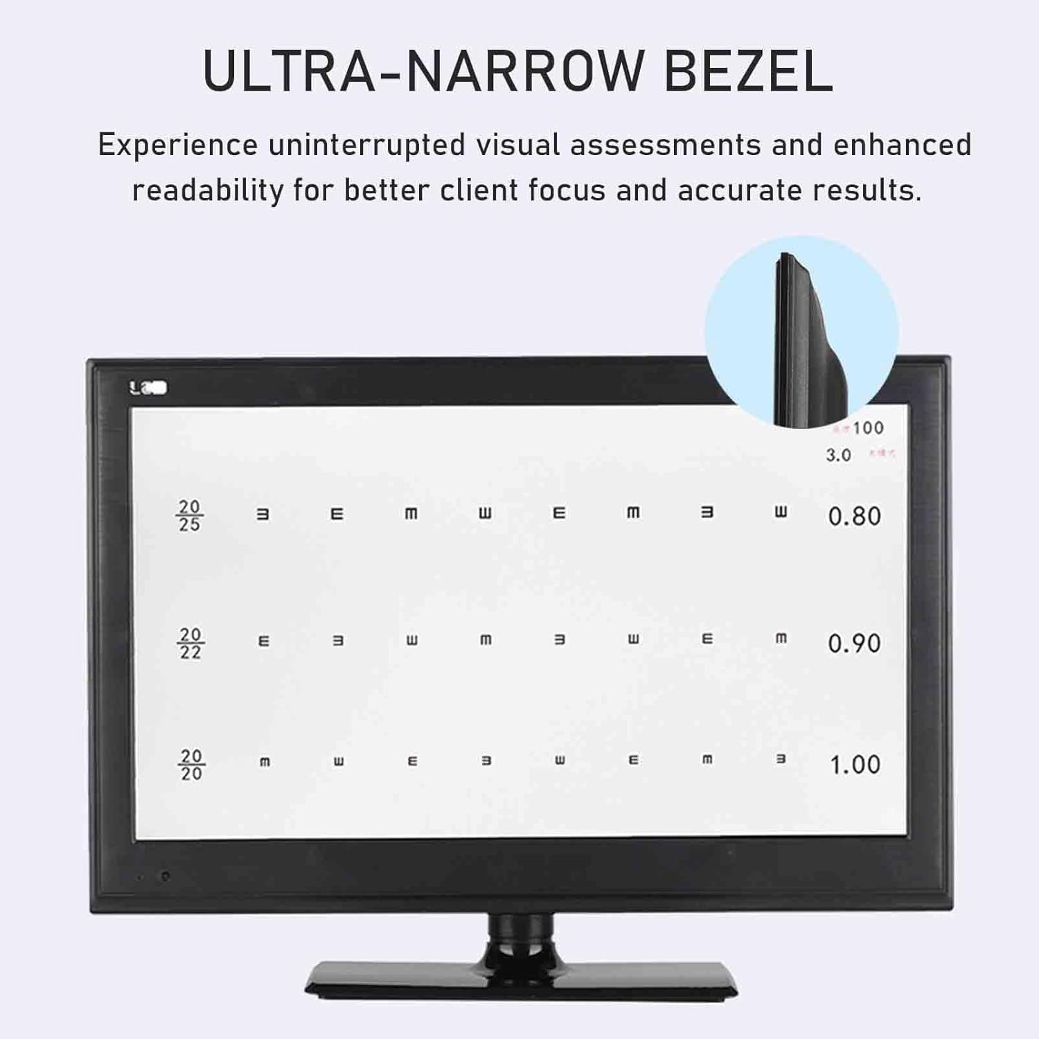 Sehtafeln für die Sehschärfe, 18.5/21.5 Zoll LCD-Digital-Sehtafel für die Optische Sehschärfe, Ophthalmischer Optometrie-Tester, Projektor, mit Mehreren Visuellen Zielen,21.5inch