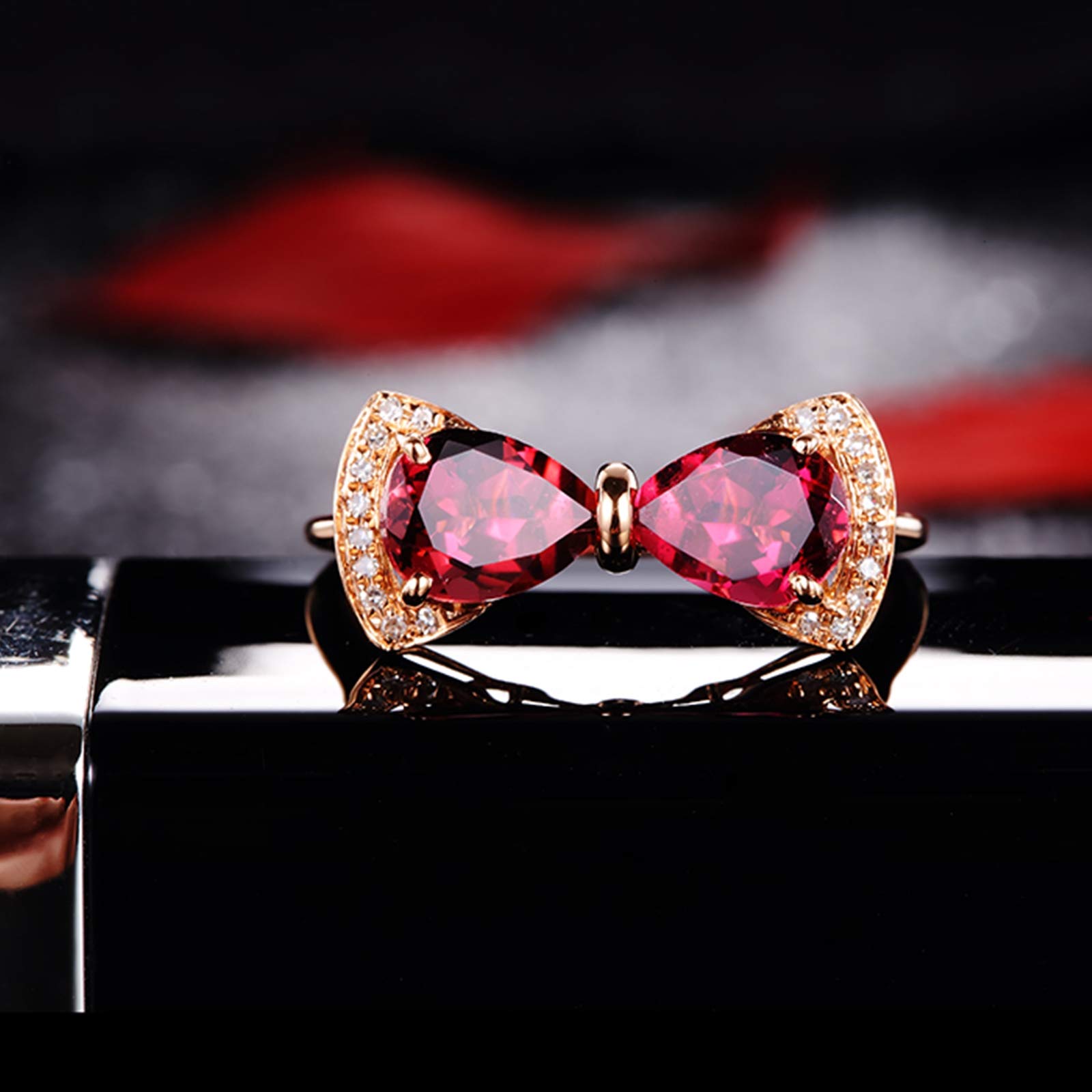 Beydodo Pierścionki złote 18 K z turmaliną 1,5 ct, pierścionki zaręczynowe, ślubne, różowe złoto z diamentem e 18 karatów (750) czerwone złoto, 47 (15.0), colore: różowy (Rosegold), cod. TLLWGZ6681