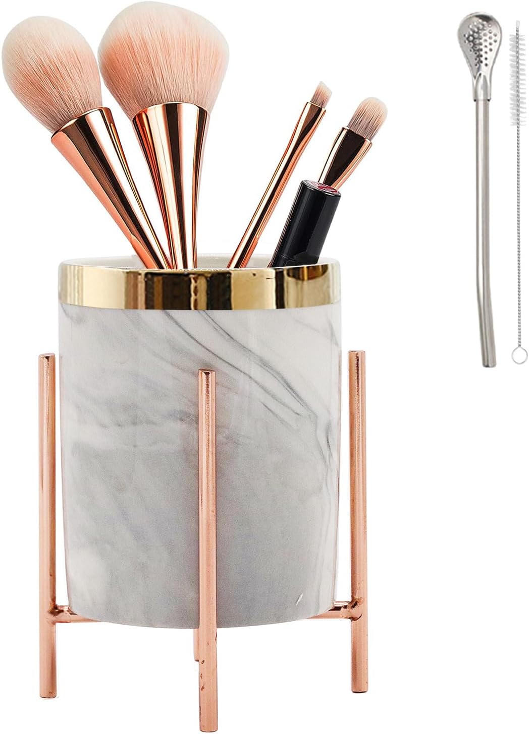 Portalápices de cerámica para escritorio, bonito soporte para lápices, decoración de escritorio estética para oficina, escuela, hogar, brochas de