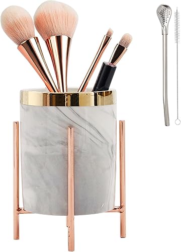 Portalápices de cerámica para escritorio, bonito soporte para lápices, decoración de escritorio estética para oficina, escuela, hogar, brochas de disponible en Yaxa Peru