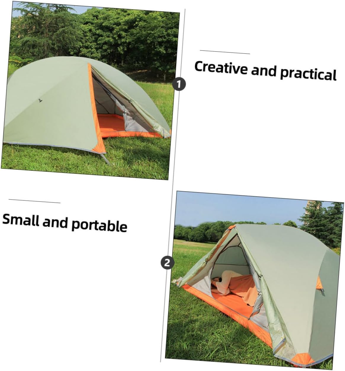 Wakauto Double-Layer Camping Tent for Two, Waterproof Windproof Outdoor Shelter with Aluminum Poles, Travel Tent for Hiking and Backpacking, Rainproof Shelter for Outdoor Adventures