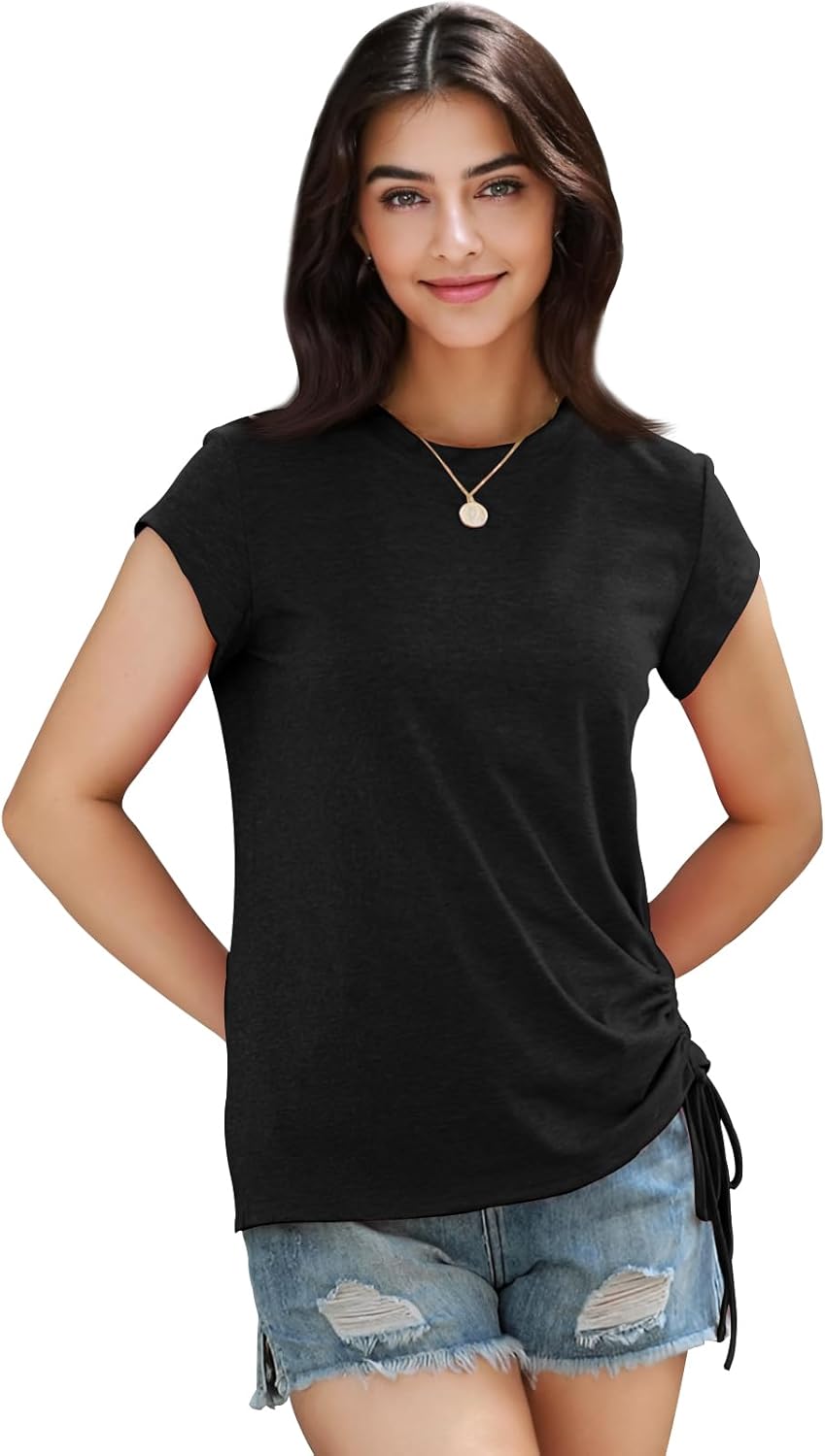 Womens Cap Sleeve Summer Tops Crewneck T Shirts Casual Spring Fashion Outfits Cute Trendy Clothes 2026 - Image 5