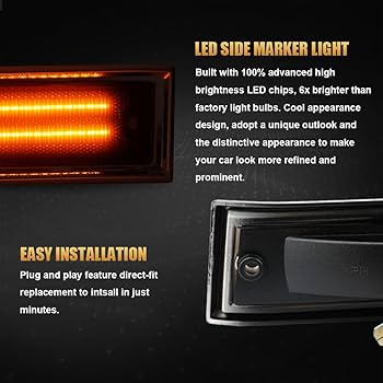 Amazon.com: D-Lumina LED Side Marker Lights Smoked Lens for