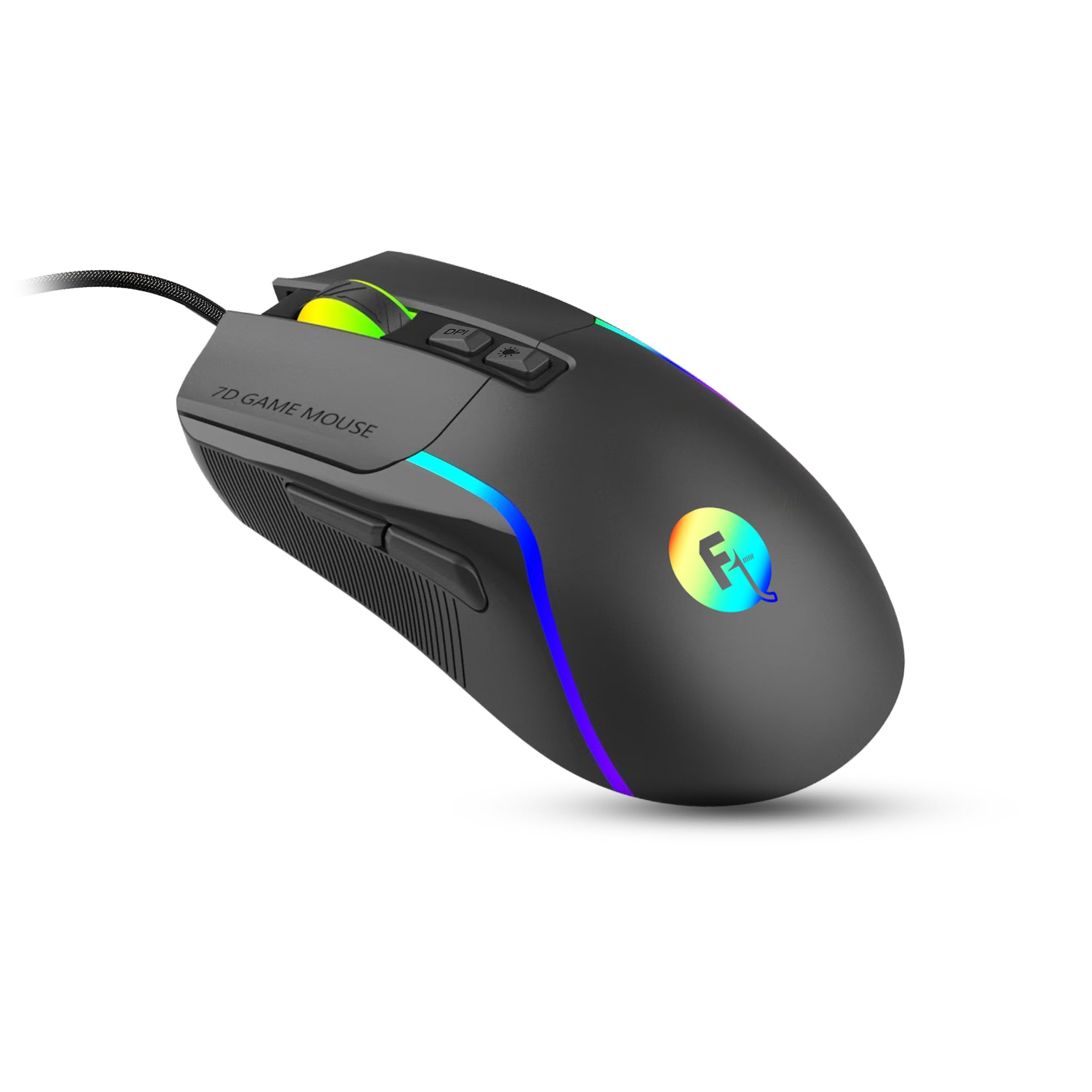 FRONTECH Spectra X Wired Gaming Mouse | 12,800 DPI Adjustable Sensor | 1000Hz Polling Rate | RGB Backlight | 7 Buttons | 1.5m Braided Cable | 1 Year Warranty (MS-0108)-image-14