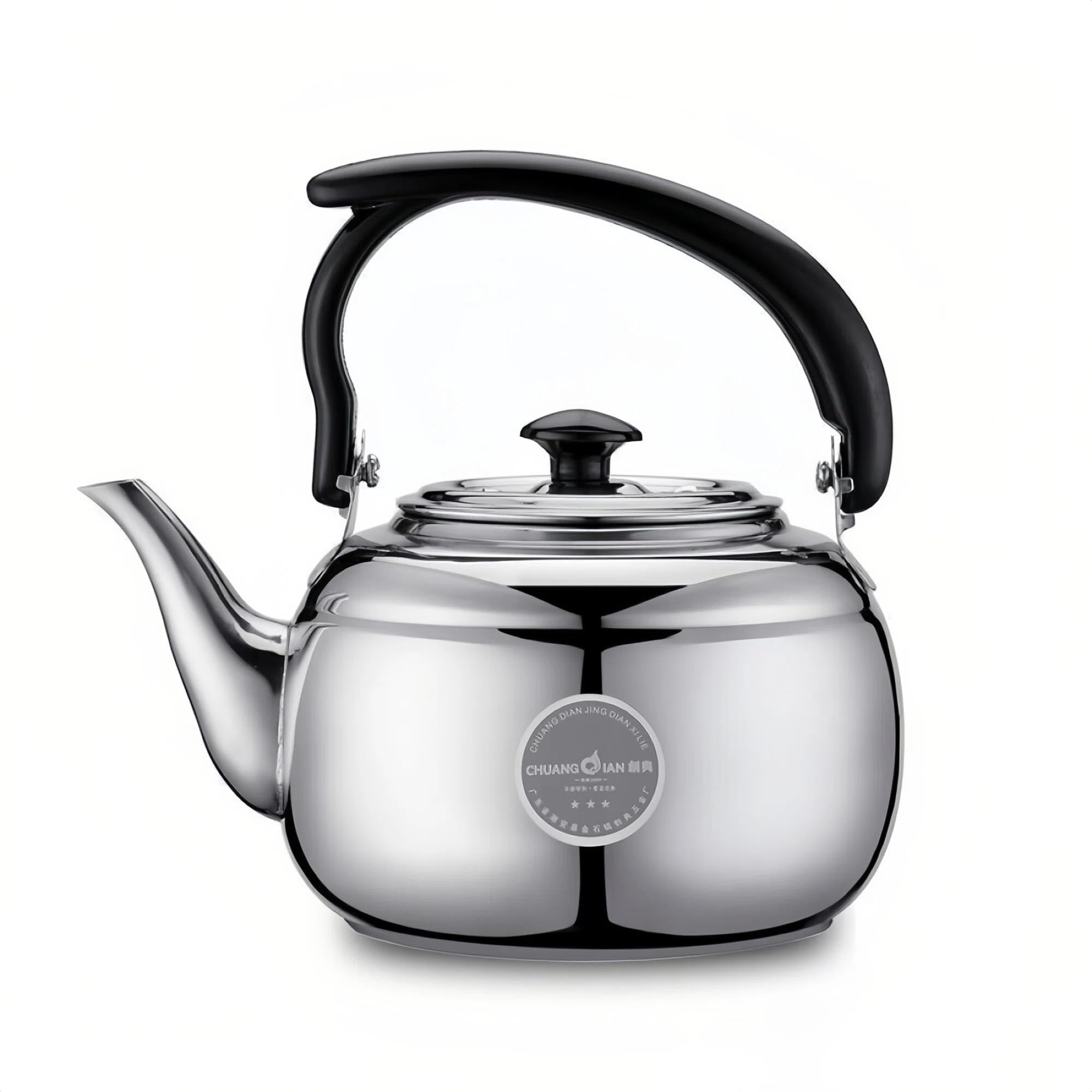 Hemoravoma Stainless Steel Tea Kettle, Stovetop Whistling 1.5L Kettle for Gas, Electric & Induction Hobs with Cool-Touch Knob & Ergonomic Handle Classic British Tea Maker (Silver, 1.5L)