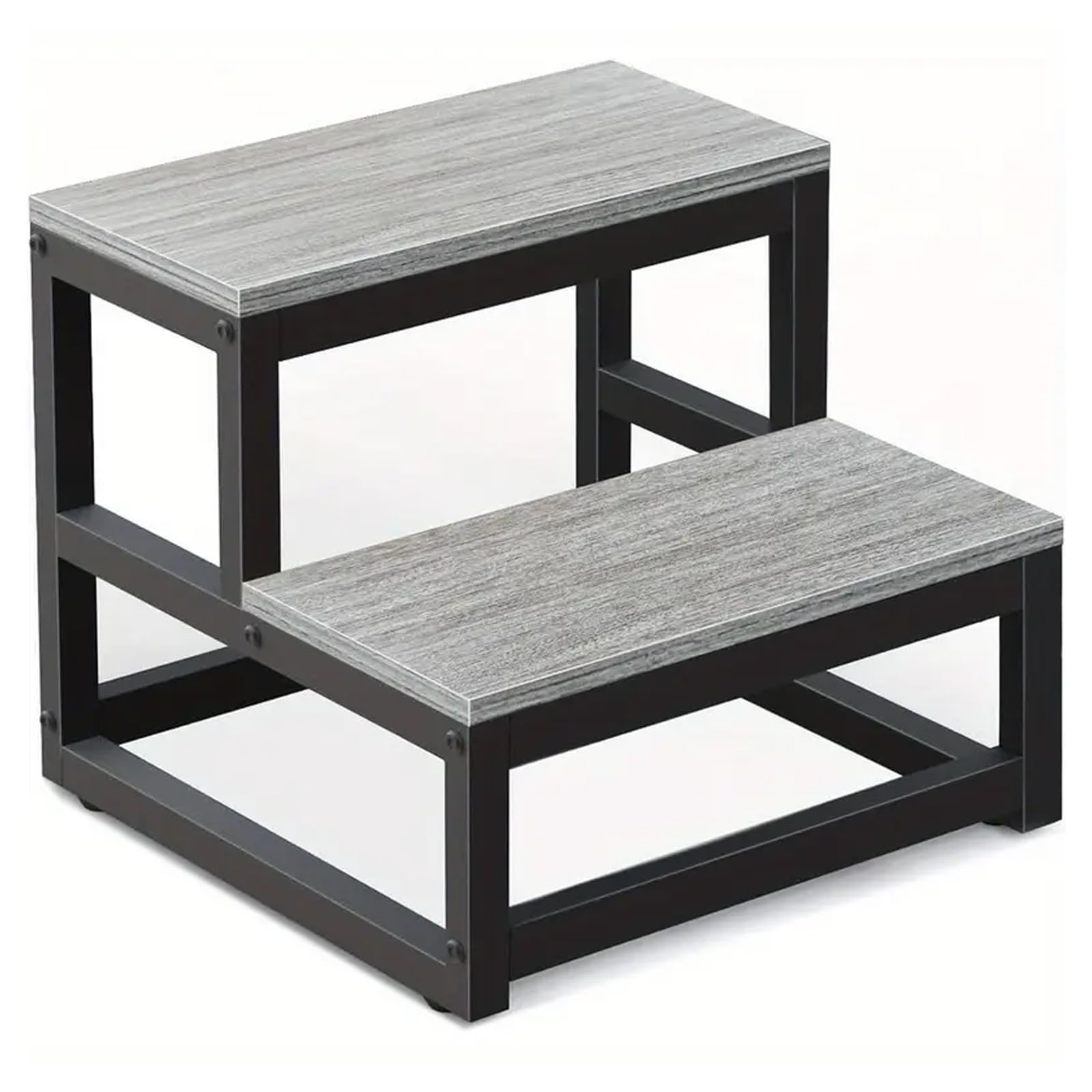 Escabeau en bois pour adultes et enfants - 2 marches robustes avec une capacité de charge de 500 kg - Escabeau antidérapant pour lits superposés, salle de bain, cuisine, jacuzzi et camping-car