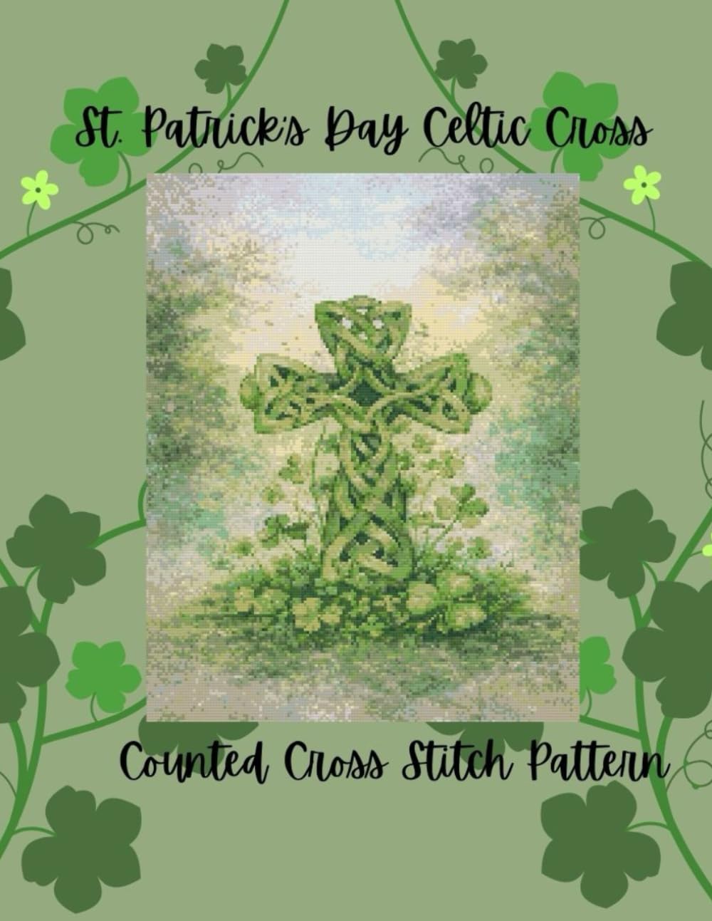 St. Patrick's Day Celtic Cross: Counted Cross Stitch Pattern