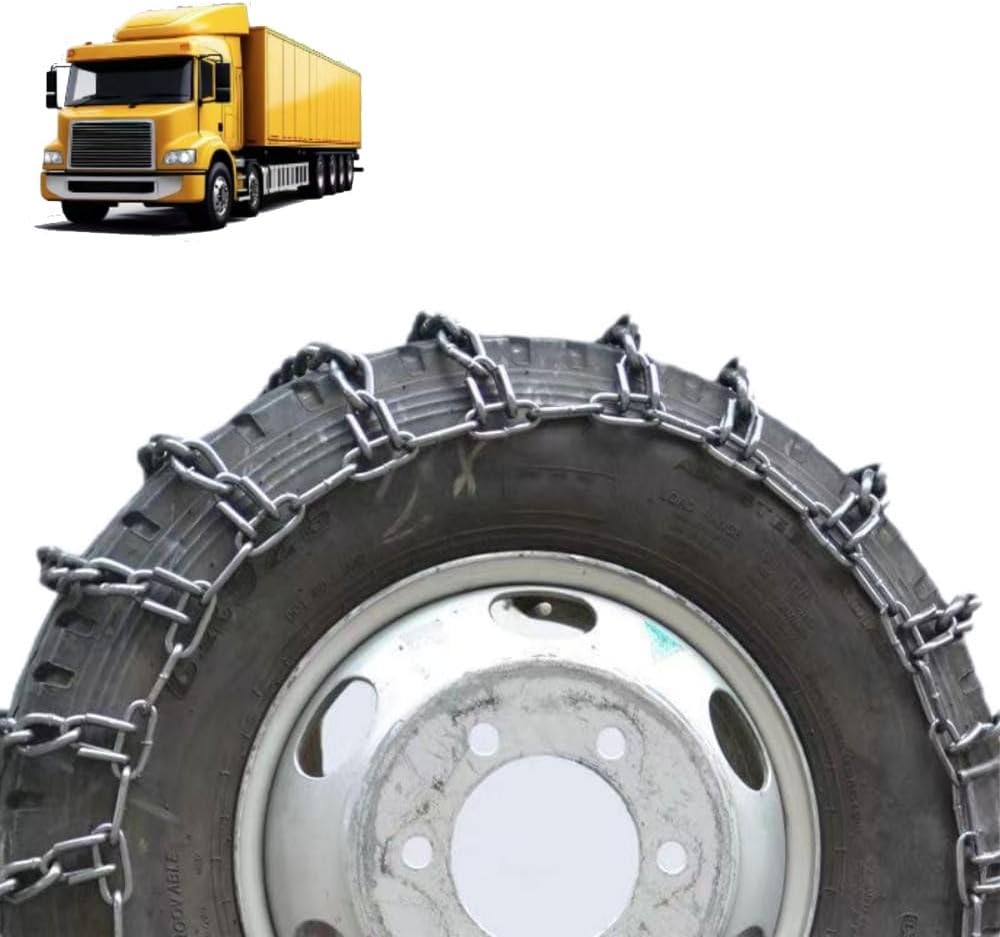 9mm Set of 2 Tire Chains for Suv and Pickup Trucks Slip Snow Traction Chains Durable Manganese Emergency Grip for Icy Roads 315/80R22.5 2pcs 9R22.5