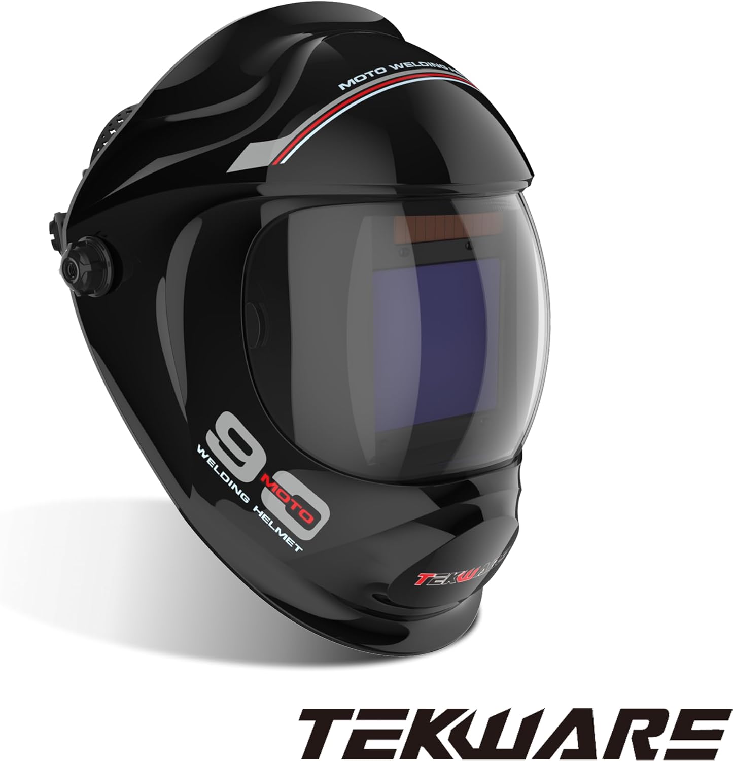 TEKWARE Auto Darkening Welding Helmet, True Color 1/1/1/1 Optical Clarity, 4 Arc Sensors 1/10000s Fast Switching, Large Viewing 3.94"x3.27", Shade 4/5-9/9-13 for TIG MIG ARC Grind