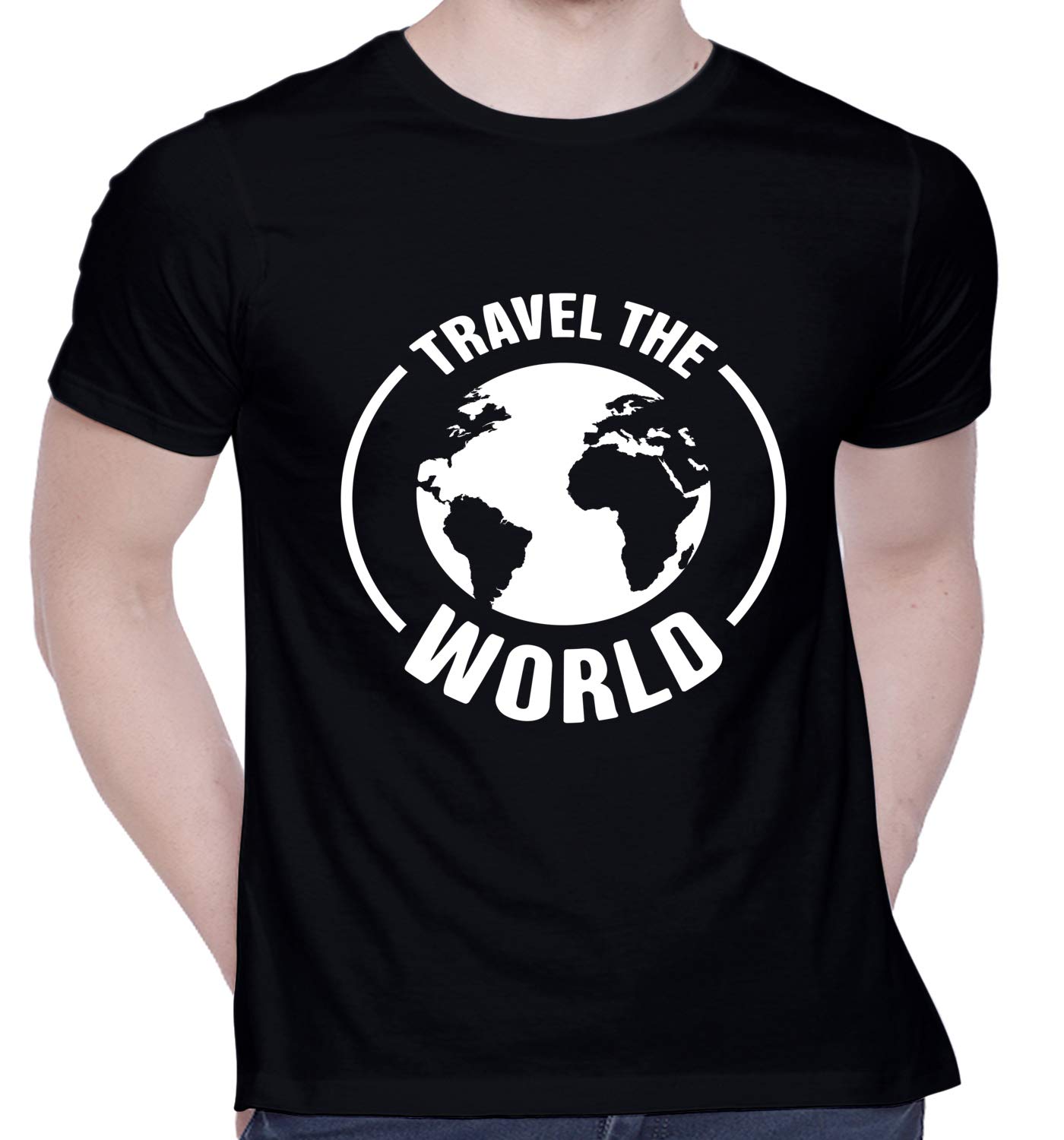 CreativiTGraphic Printed T-Shirt for Unisex Travel-The-World Tshirt | Casual Half Sleeve Round Neck T-Shirt | 100% Cotton | D00506-99
