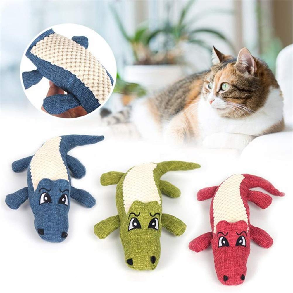 MU Kreative Haustier Hund Spielzeug Leinen Plüsch Krokodil Tier Spielzeug Hund Kauen Quietschende Geräusche Spielzeug Reinigung Zähne Liefert Haustier Zubehör Pet Toy,Grün