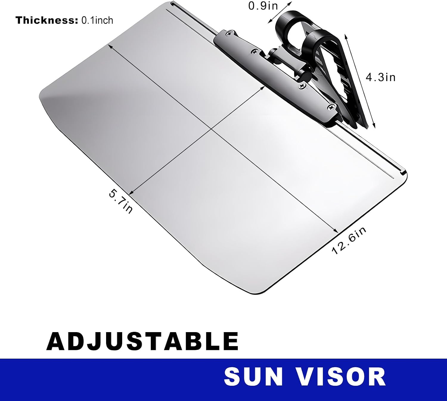 DXNQ Sun Visor for Car, HD Anti-Glare Polarized Sunshade Extender Clip on Auto Sun Visor, Adjustable Vehicle Sun Shade Extension Protect from Sun Glare Snow Blindness UV Rays