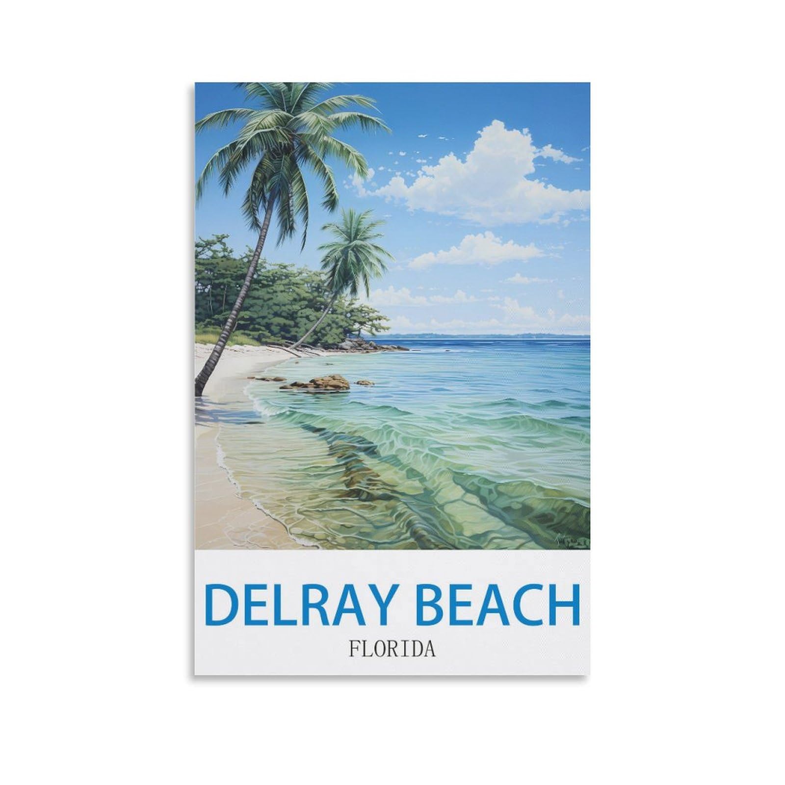 EZMLFA 5D Diamond Art Kits for Beginner,Delray Beach Florida,Diamond Art House DIY Diamond Art Kits for Home Wall Decor 50x60cm