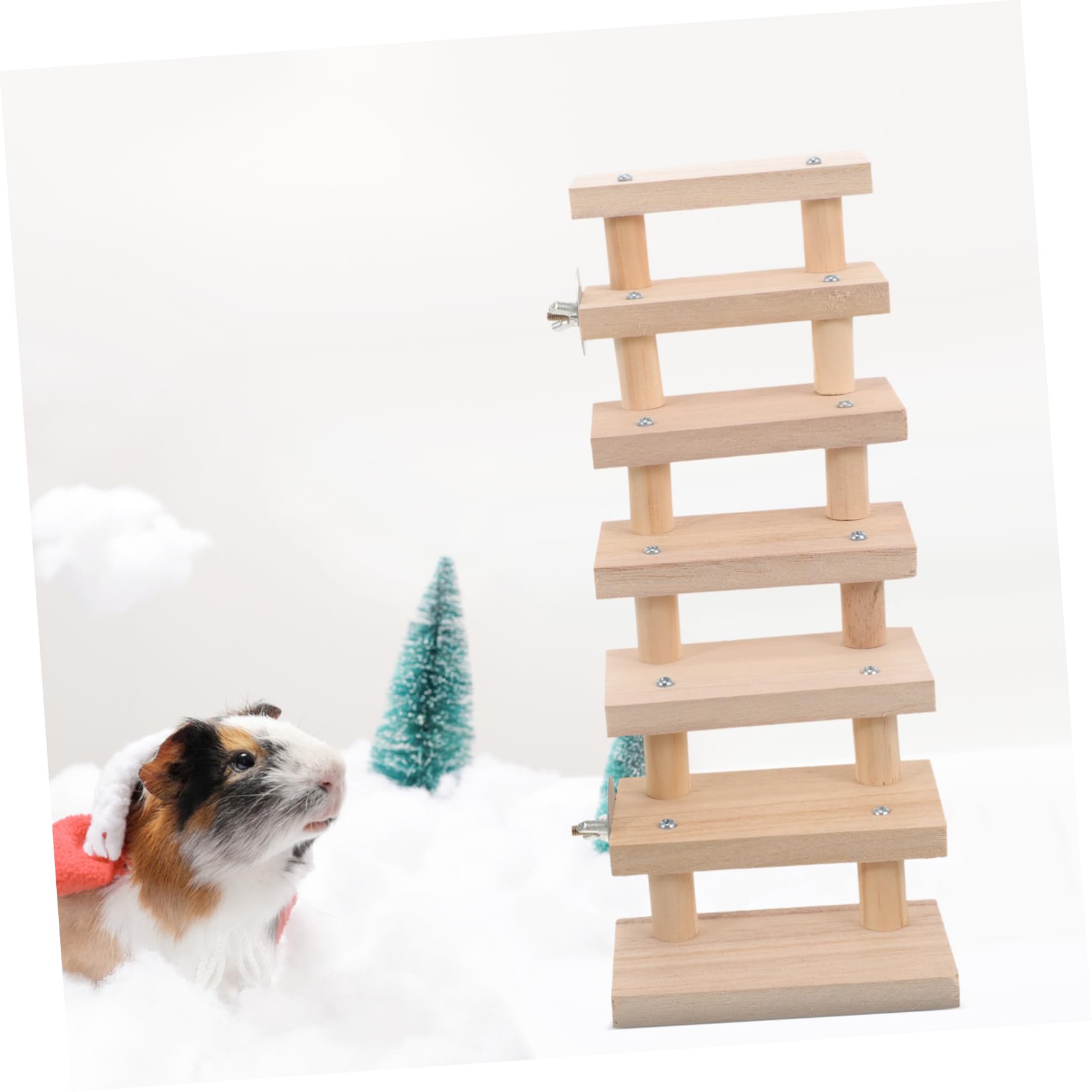 Scala in Legno per Criceti E Porcellini D'india Giocattolo per Arrampicata Sicura E Resistente per Animali Domestici nelle Gabbie