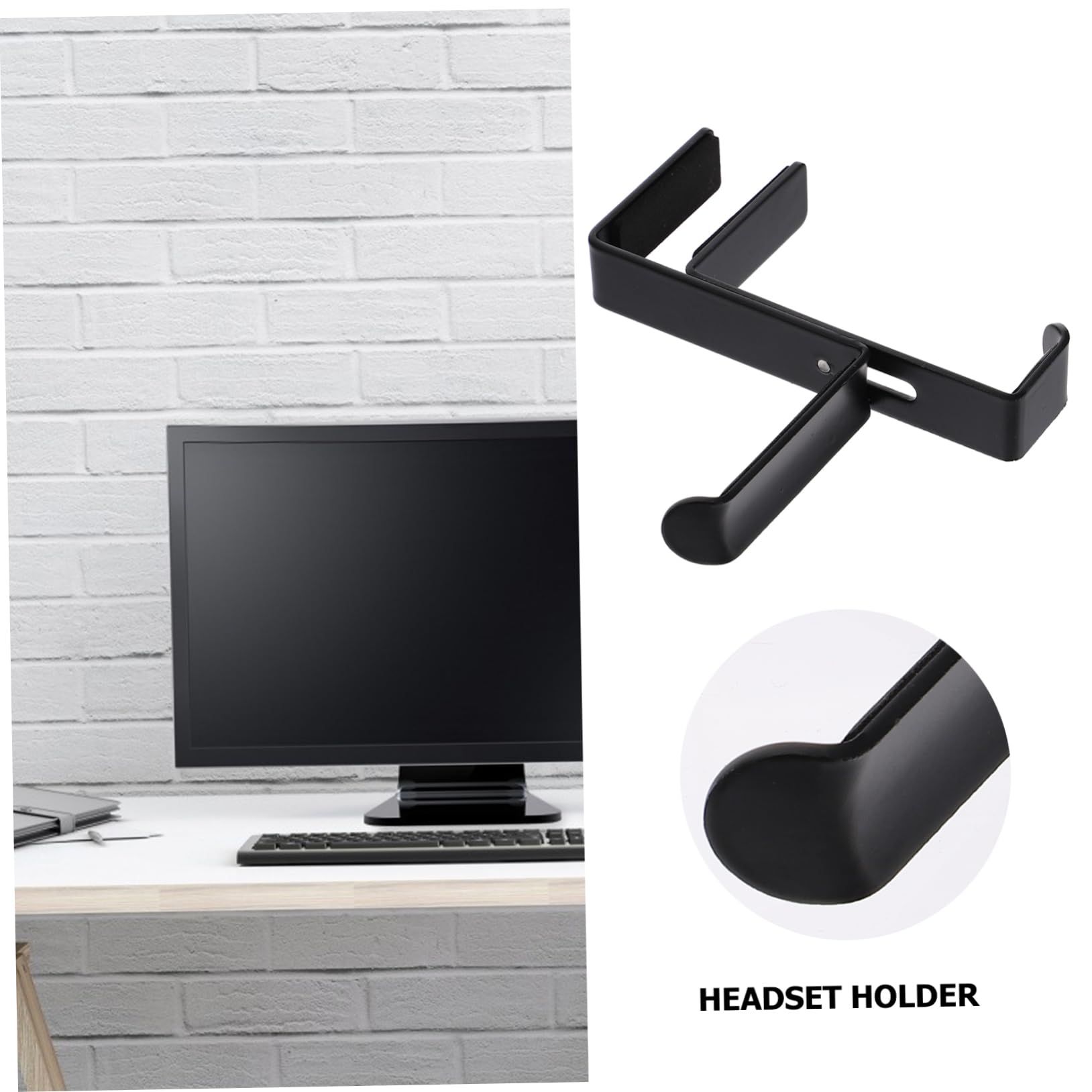UKCOCO 3 Piezas Colgador De Auriculares Organizador De Auriculares Gancho De Almacenamiento De Auriculares Soporte para Colgar Auriculares Aleación Montado En La Pared Marco De La Mesa