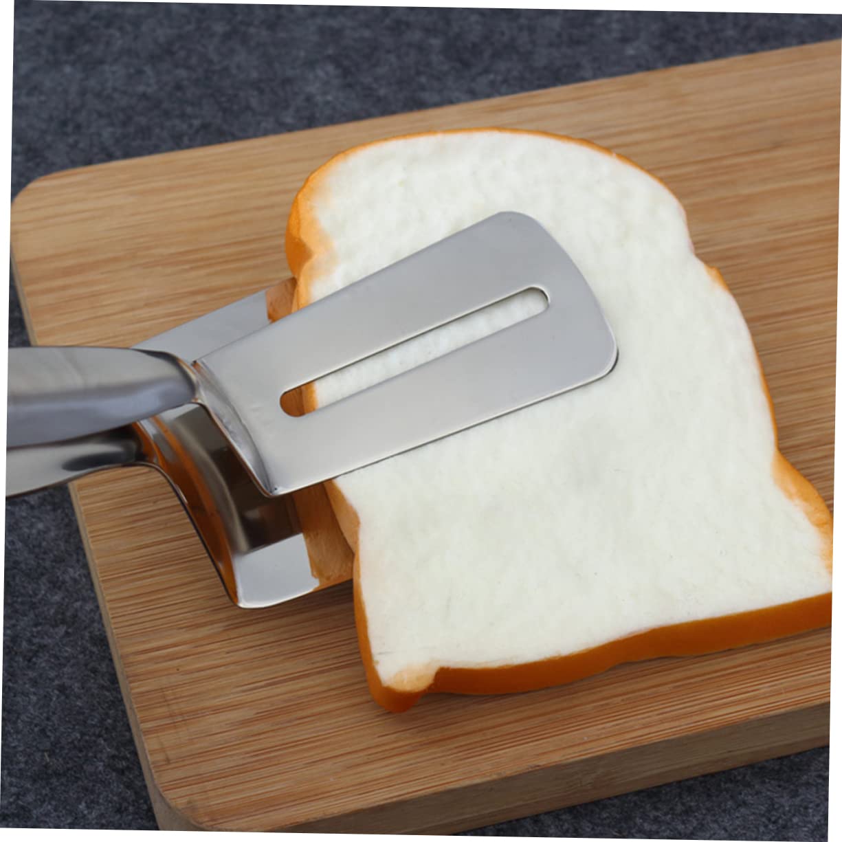 VICASKY 1Pc Stainless Steel Buffet Tongs Multifunctional Food Serving Clamps for Barbecue Salad Bread Pastries and More Lightweight Heat Resistant Kitchen Serving Clips