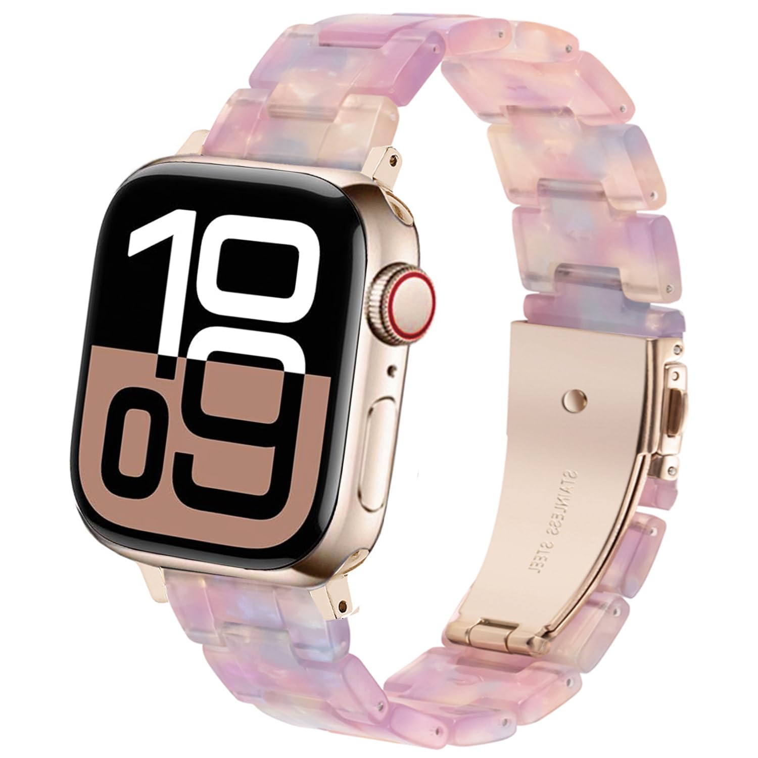 DEALELE Bands Compatible with Apple Watch 49mm 46mm 42mm 45mm 41mm 44mm 40mm 38mm, Colorful Resin Replacement Strap for iWatch Series 10/9 / 8/7 / 6/5 / 4/3 / Ultra/SE Women Men — view 24