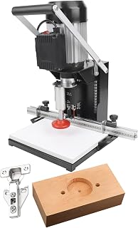 Hinge Drilling Machine, Portable Hinge Boring Machine, Woodworking Cabinet Door Hinge Drilling Hole Puncher Equipment, Drill Model: 45-9.5mm, Depth 0-40mm, 2880rmp/min