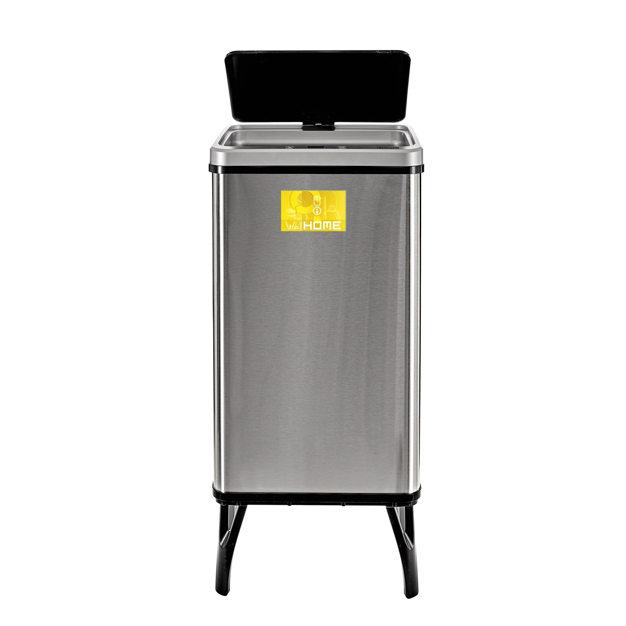 WELL HOME MOBILIARIO & DECORACIÓN 2 bidoni della spazzatura intelligente da 50 l, altezza: 83,5 (x35,5 x 26), grigio con etichette magnetiche