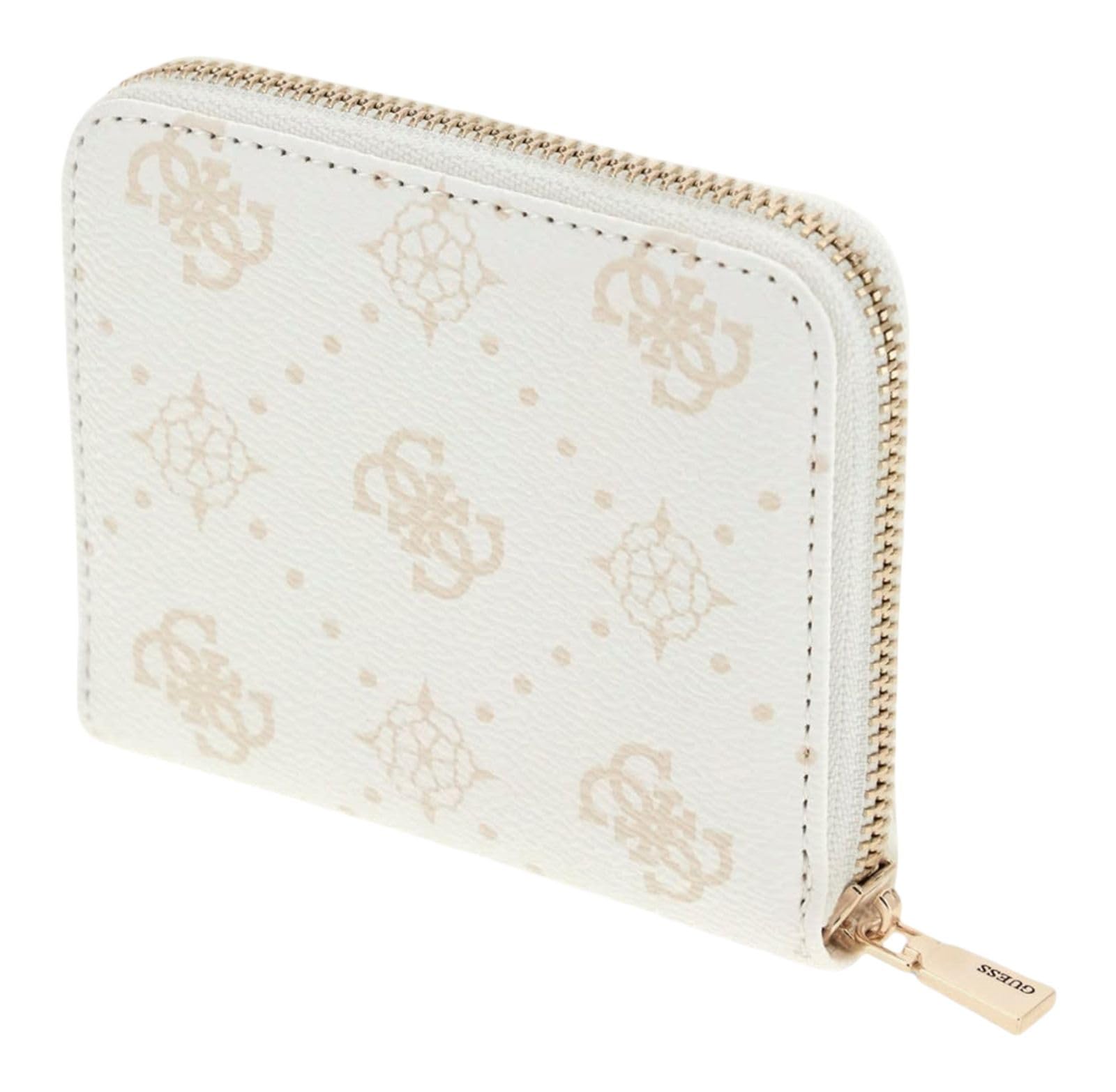 GUESS Geldbörse Emelie Logo SLG Zip Around White Logo weiß