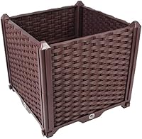 Vista 37 de Hershii Kits de cama elevada de jardín, contenedores rectangulares de plástico para plantas profundas, para interiores y exteriores, verduras, Blanco