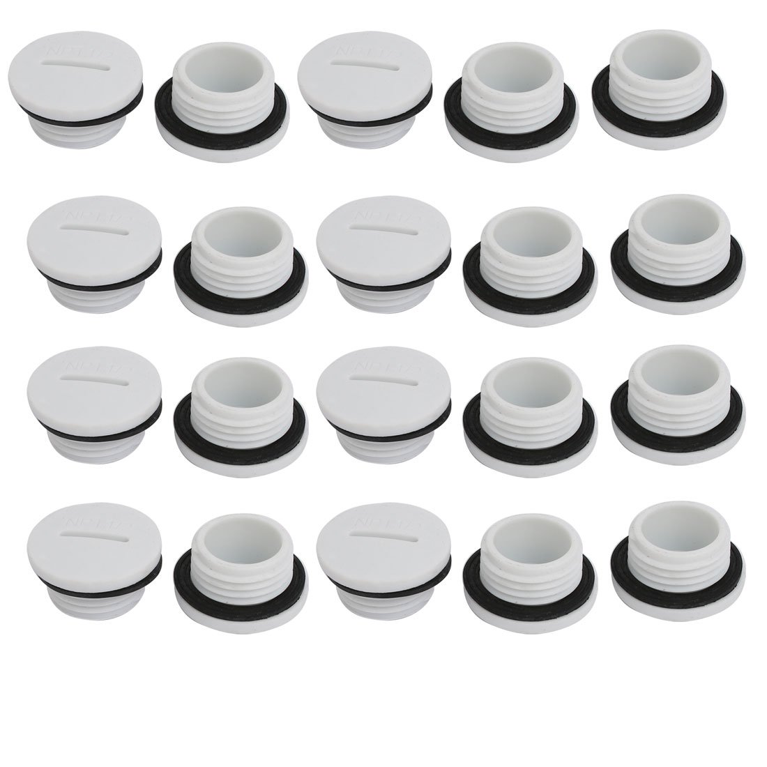 Aexit NPT1/2 Nylon Transmission Male Threaded Cable Gland Screw End Cap Cover Gray 20pcs