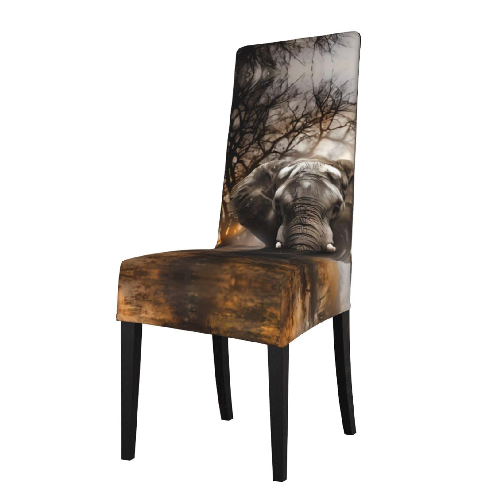 YYHHAOFA Tropical African Elephant Prints Protection Cover for Dining Chair - Stretch Slipcovers, Easy Refresh for Your Dining Room & Event Decor