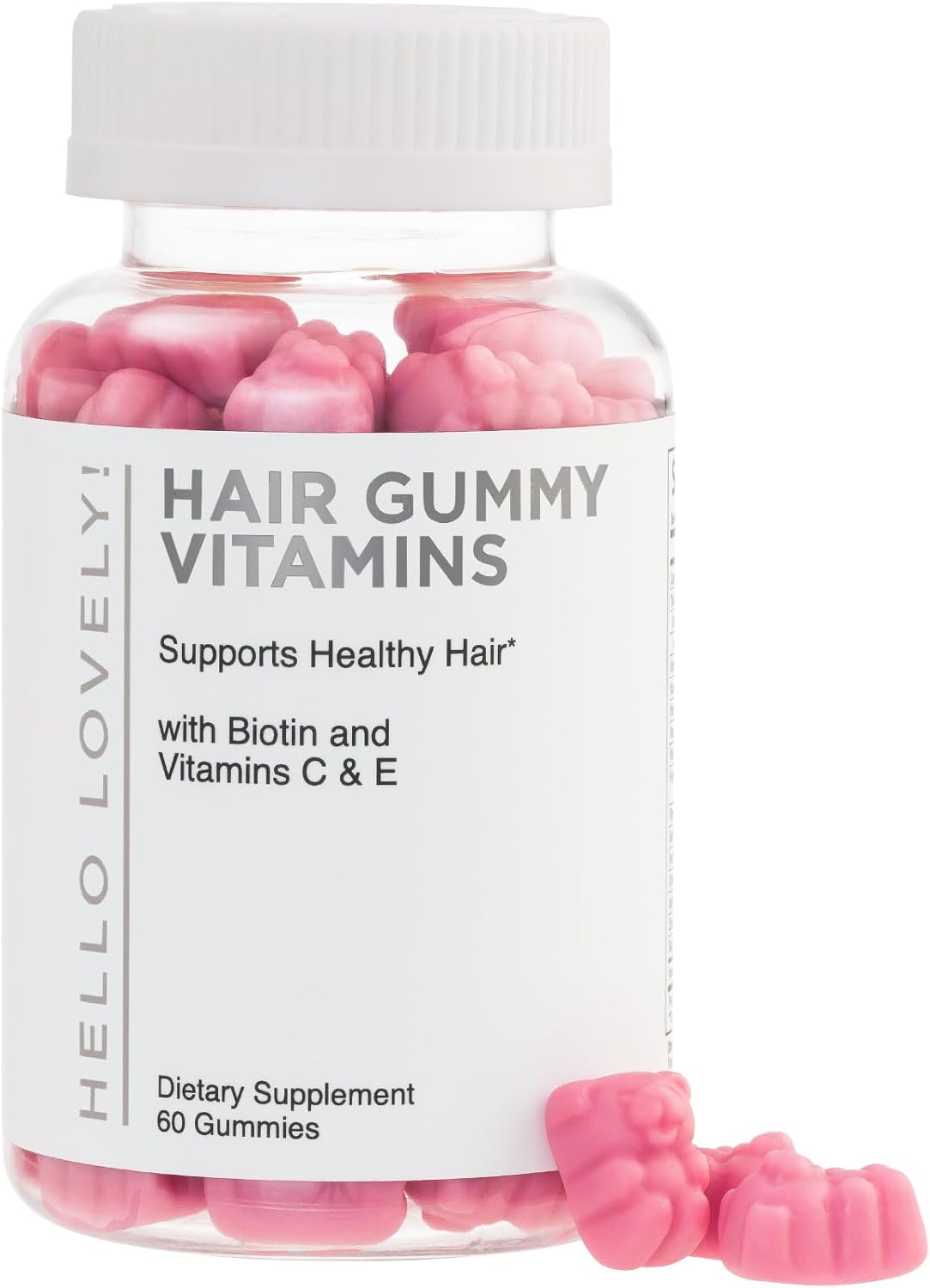 Hair Vitamins Gummies for Women for Hair Growth - with Biotin 5000 mcg, Vitamin E, C, & Zinc - Best Gummy Vitamin Supplement - Supports Faster Hair Growth & Stronger Nails, Berry Flavor - 60 Gummies