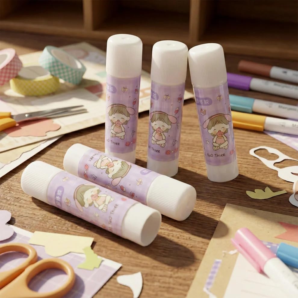 Image of Trendymart Glue Stick 25g, Pack of 5 | Multi-Purpose Glue Stick for School Projects, Art & Craft, DIY | Suitable for School & Office Activities | Easy to Use