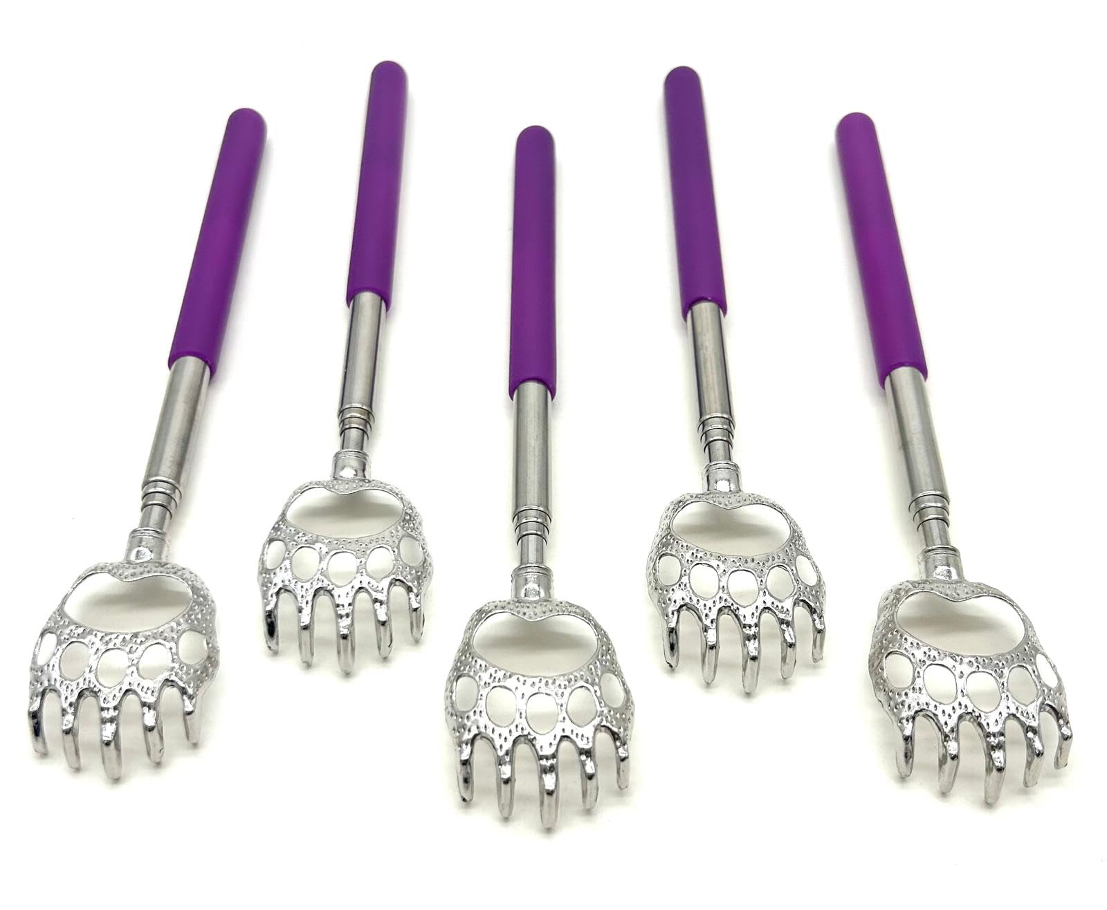 Telescopic Back Scratcher 5-Pack - Extendable Bear Claw Metal Claws (8