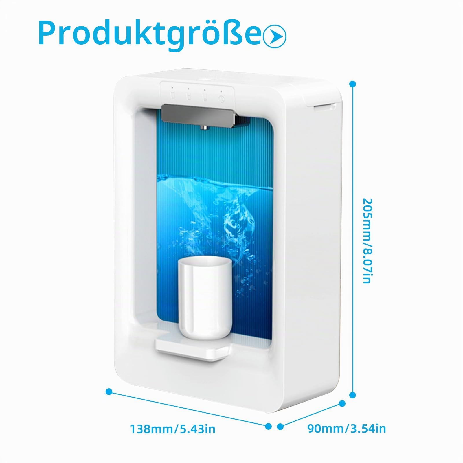 Automatischer Mundwasser-Spender,CEIEVER Automatischer Mundspülspender Berührungslos mit 3 Gänge einstellbar und Magnetischen Bechern,für Kinder und Erwachsene(Weiß-B)