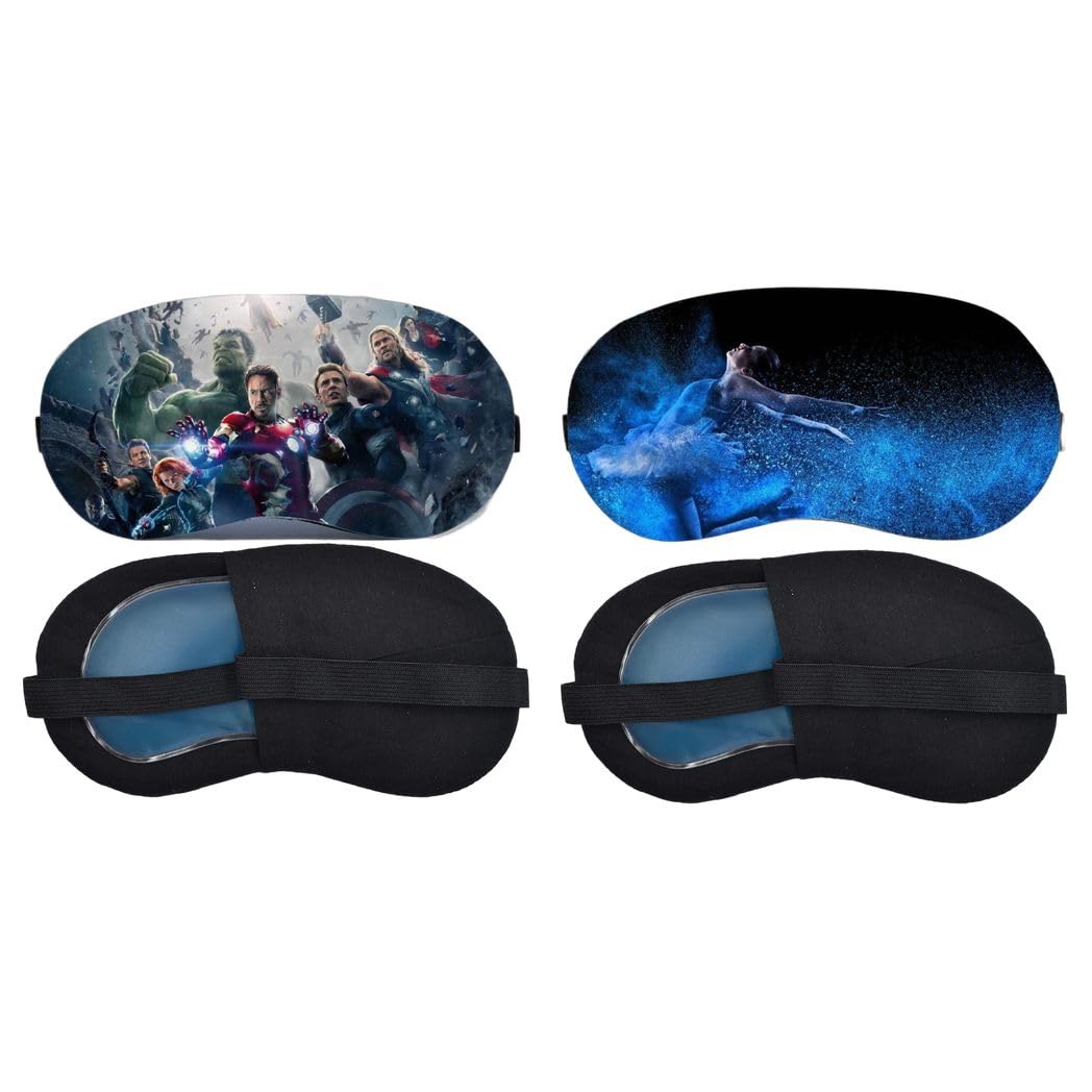 Aoxeria Colourful Team Print & Blue Spirit Horse Sleeping Eye Mask Combo, Soft Comfortable Light-Blocking Eye Cover for Women, Men & Kids, Reusable Blindfold for Sleep, Nap & Travel (Pack of 2)-image-26