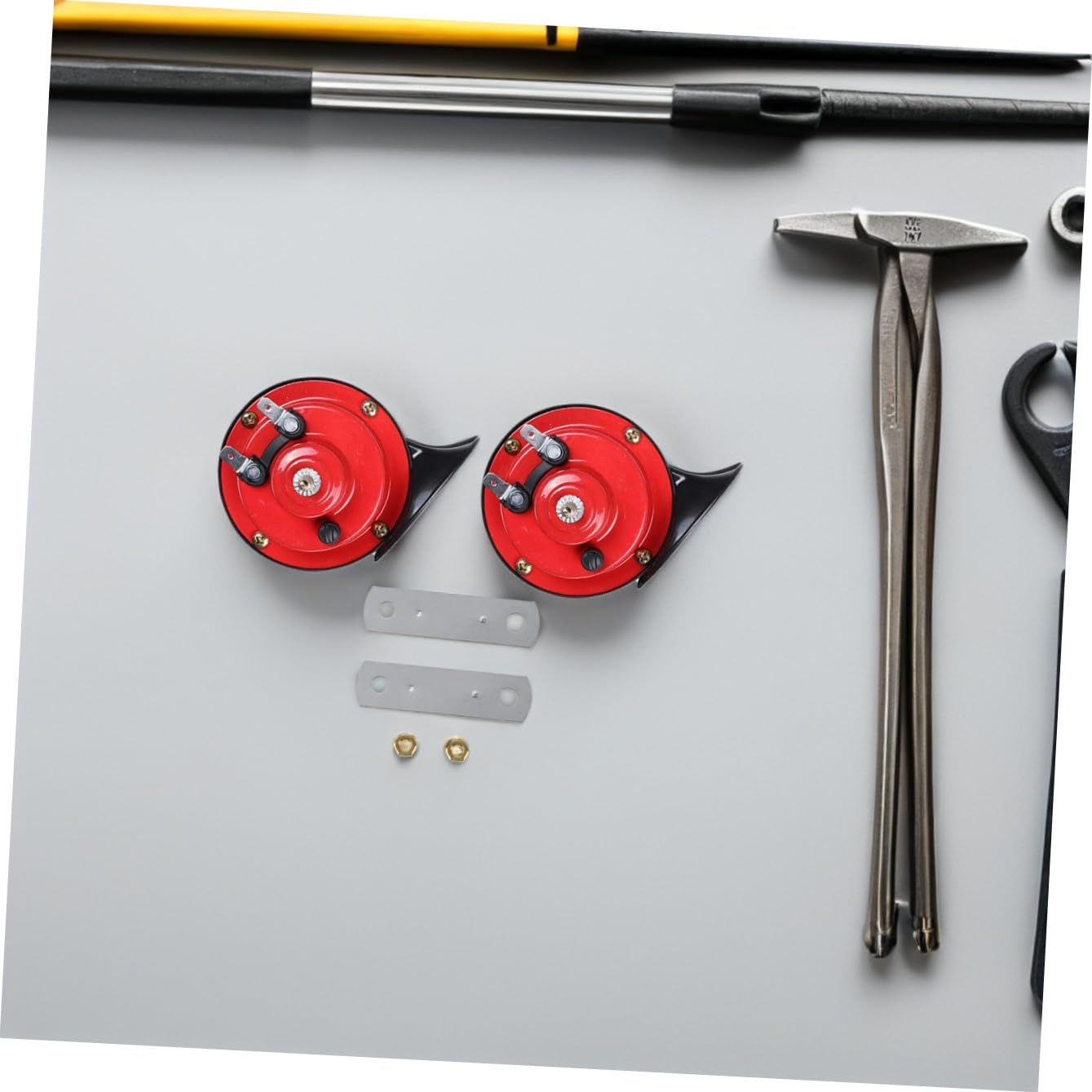 POPETPOP Kit de Bocina de Aire Eléctrica con Soporte Fuerte y Sonido Potente 12v 110db para Coche y Motocicleta para Uso Exterior
