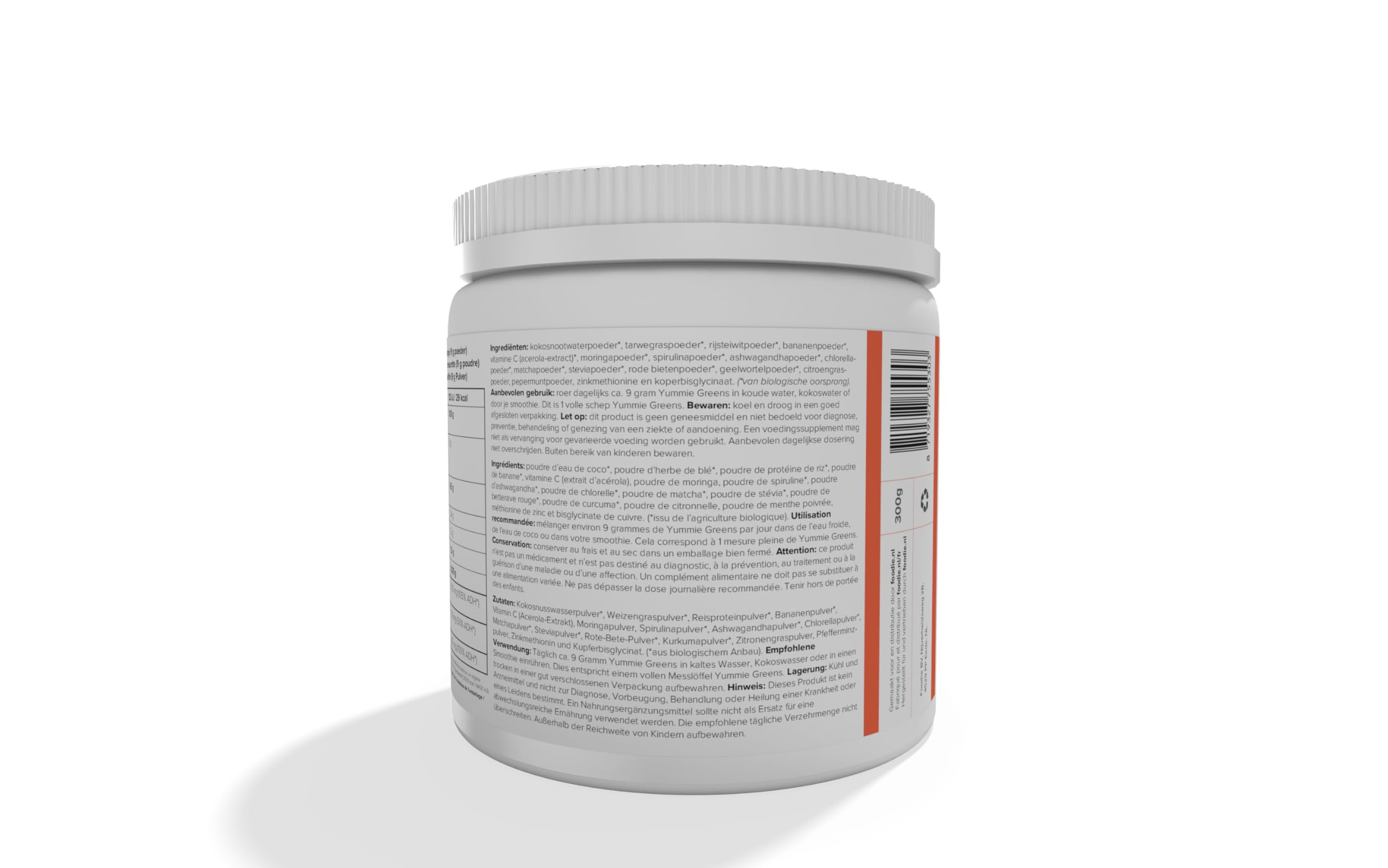 Foodie Yummie Grünpulver Superfoods – 300g – Enthält unter anderem Spirulina, Matcha, Acerola und Kokosnusswasserpulver