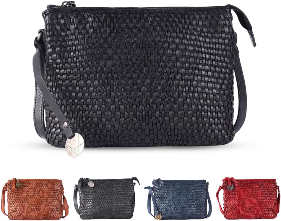 VILENCA HOLLAND Genuine Leather Crossbody Sling Bag for Women - Trendy Casual Office Bag with Adjustable Strap