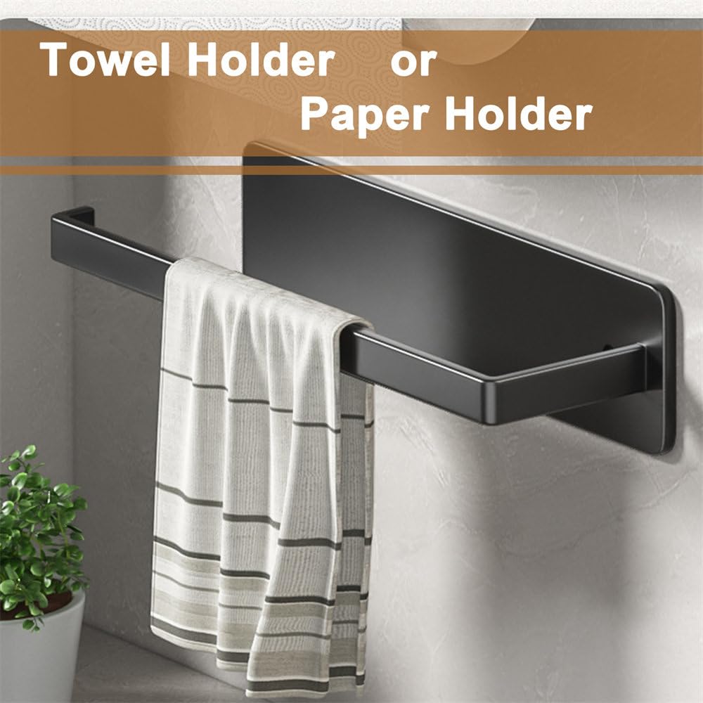 XBTGS Portarotolo di carta igienica autoadesivo, senza fori, per cucina, bagno, prolunga, grigio, 26 x 7 x 6 cm, 26 x 7 x 6 cm