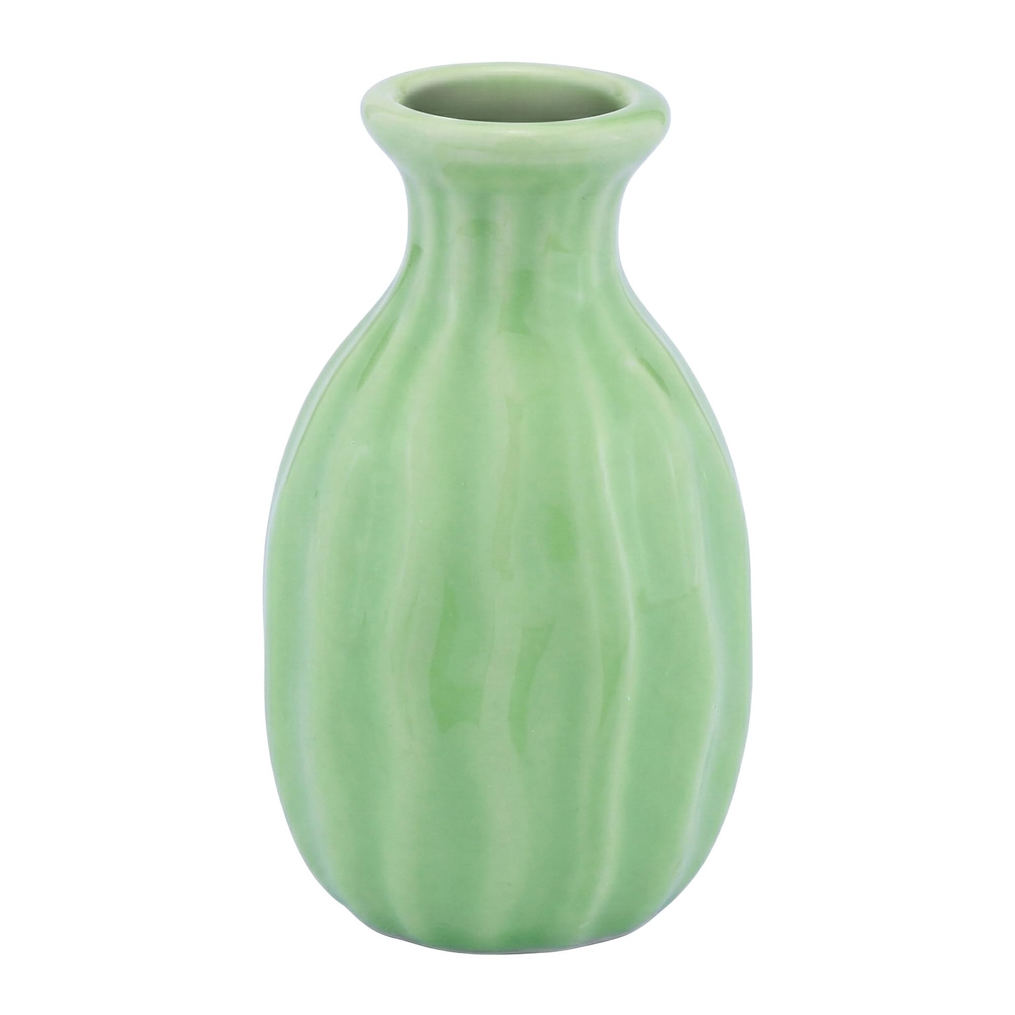 HMETOL Mini Ceramic Small Decorative Bud Vase for Desktop Shelf