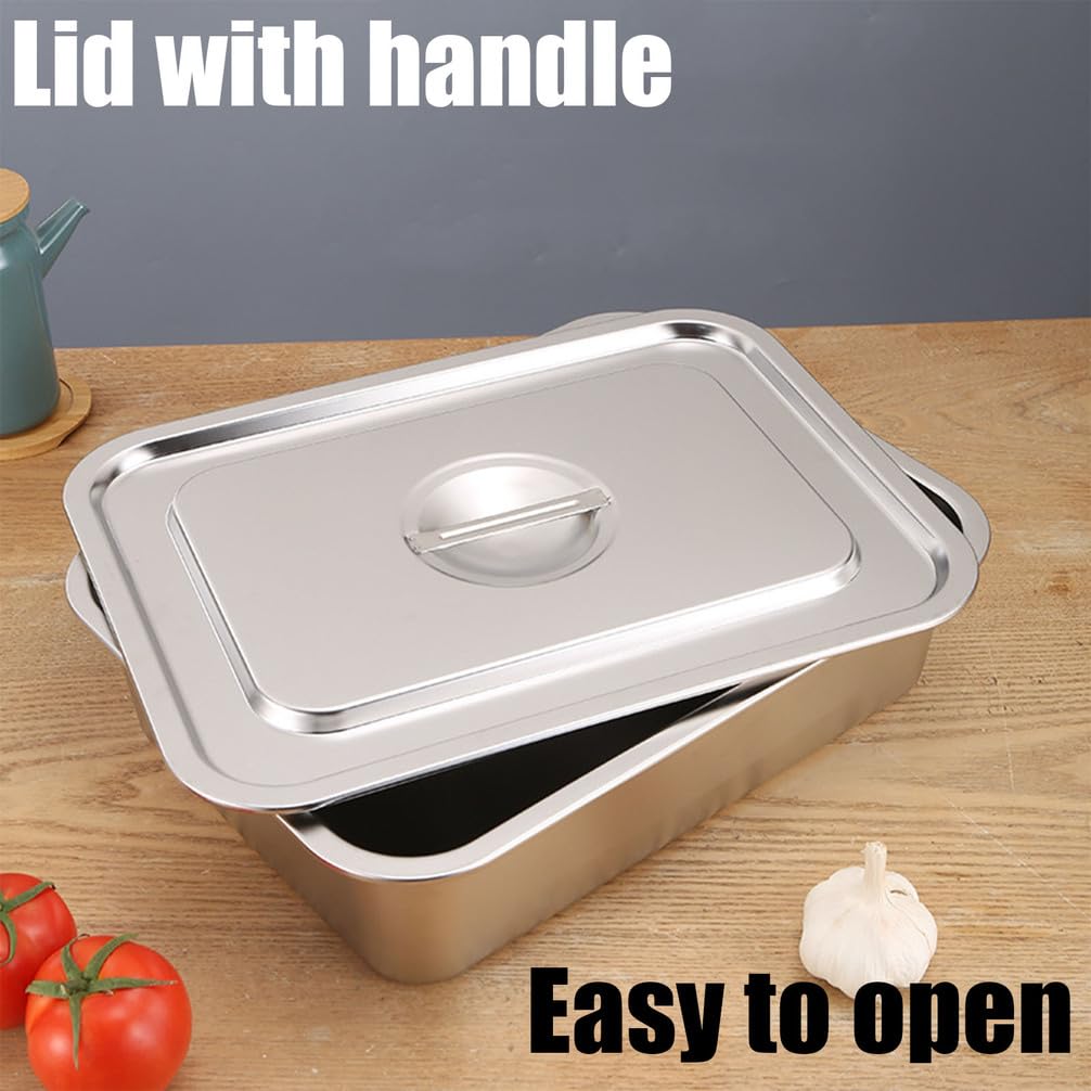Contenedor De Ingredientes De Acero Inoxidable,Apilable Contenedores De Alimentos Gastronorm,Rectangular Recipientes para Alimentos,60 * 40cm,7cm