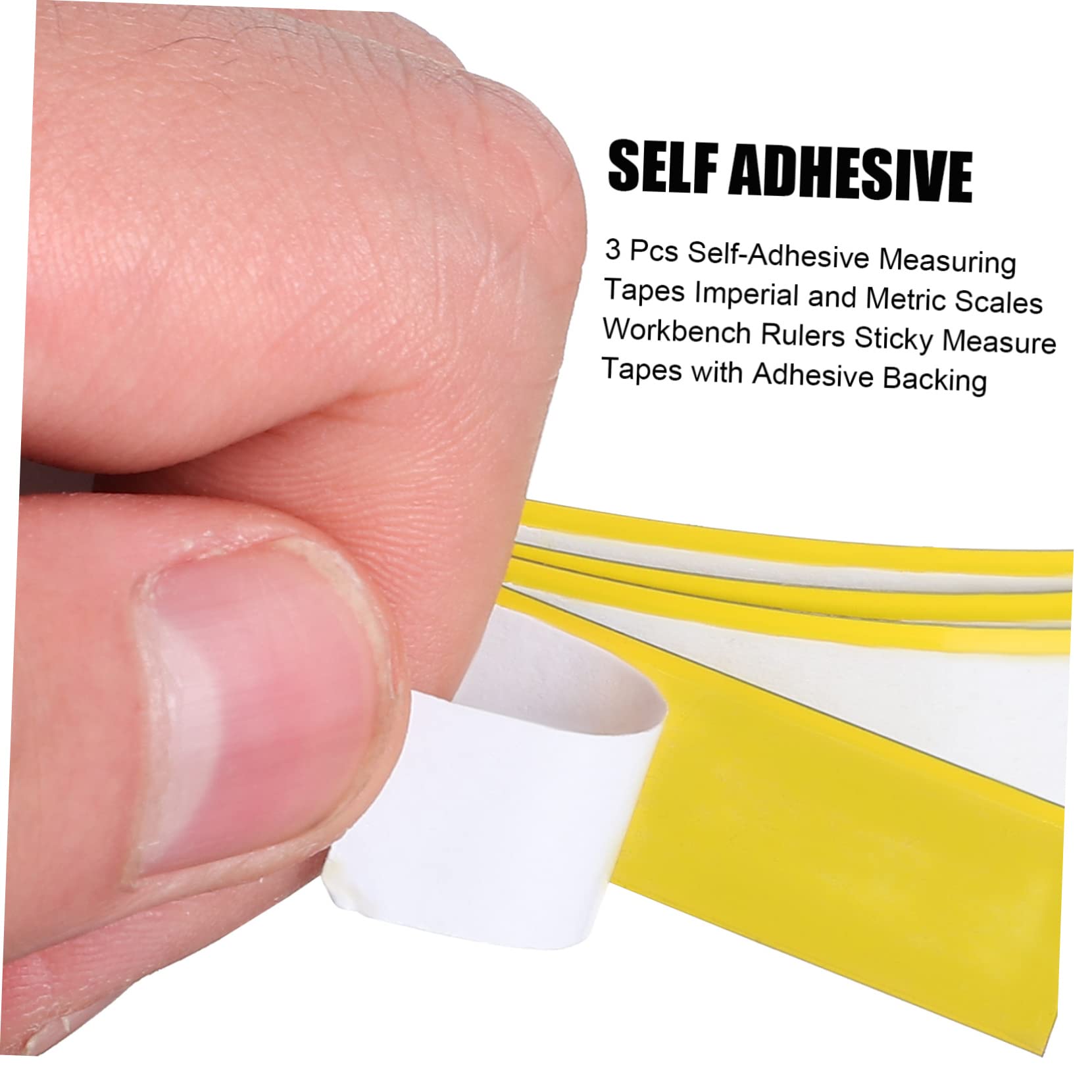 3 Ensembles Règle Adhésive De Mesure Précise Pour Établi Scie Menuiserie Échelle Métrique Facile À Lire 3 Pièces * 3