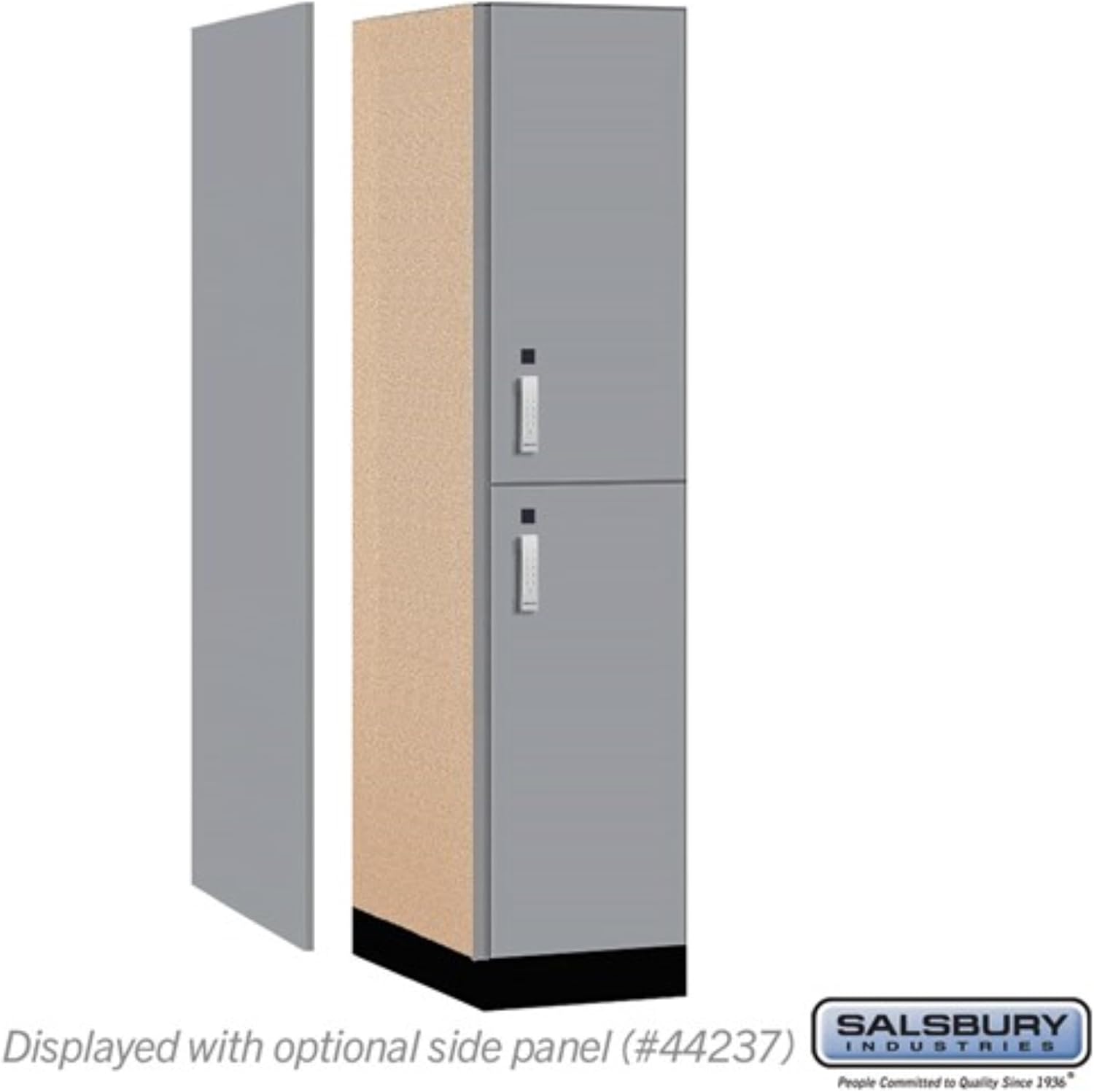 Salsbury 18" Wide Premier Wood Locker-Double Tier-1 Wide-6 Feet High-24 Deep-Winter Fog-Silver Electronic Locks