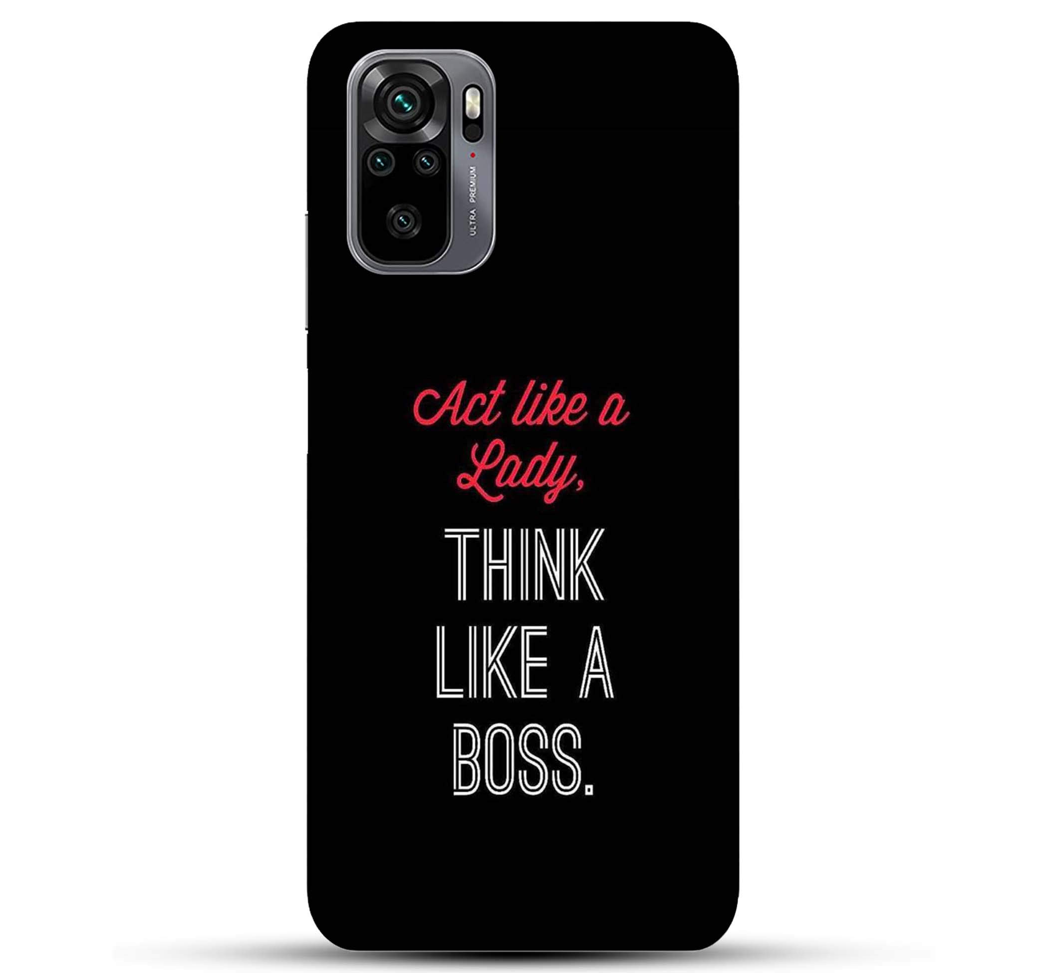 Pikkme Quote - Act Like A Lady Think Like The Boss - Designer Printed Polycarbonate Hard Back Cover for Xiaomi Redmi Note 10