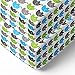 Bacati - Elephant Aqua, Lime, Grey 100% Cotton Percale 2 Pack Baby Crib & Toddler Bed Fitted Sheets