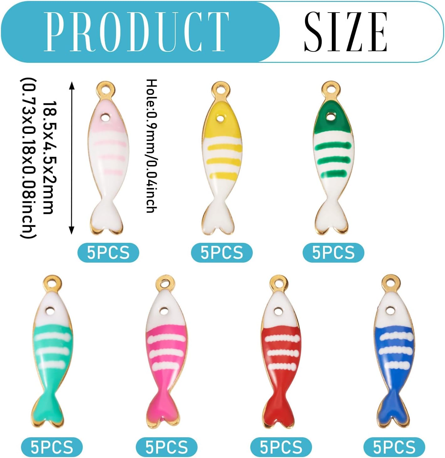 35Pcs 7 Colors Fish Charm Stainless Steel Enamel Fish Charms Enamel Animal Charm Pendants for DIY Necklace Bracelet Earrings Jewelry Making - Image 7