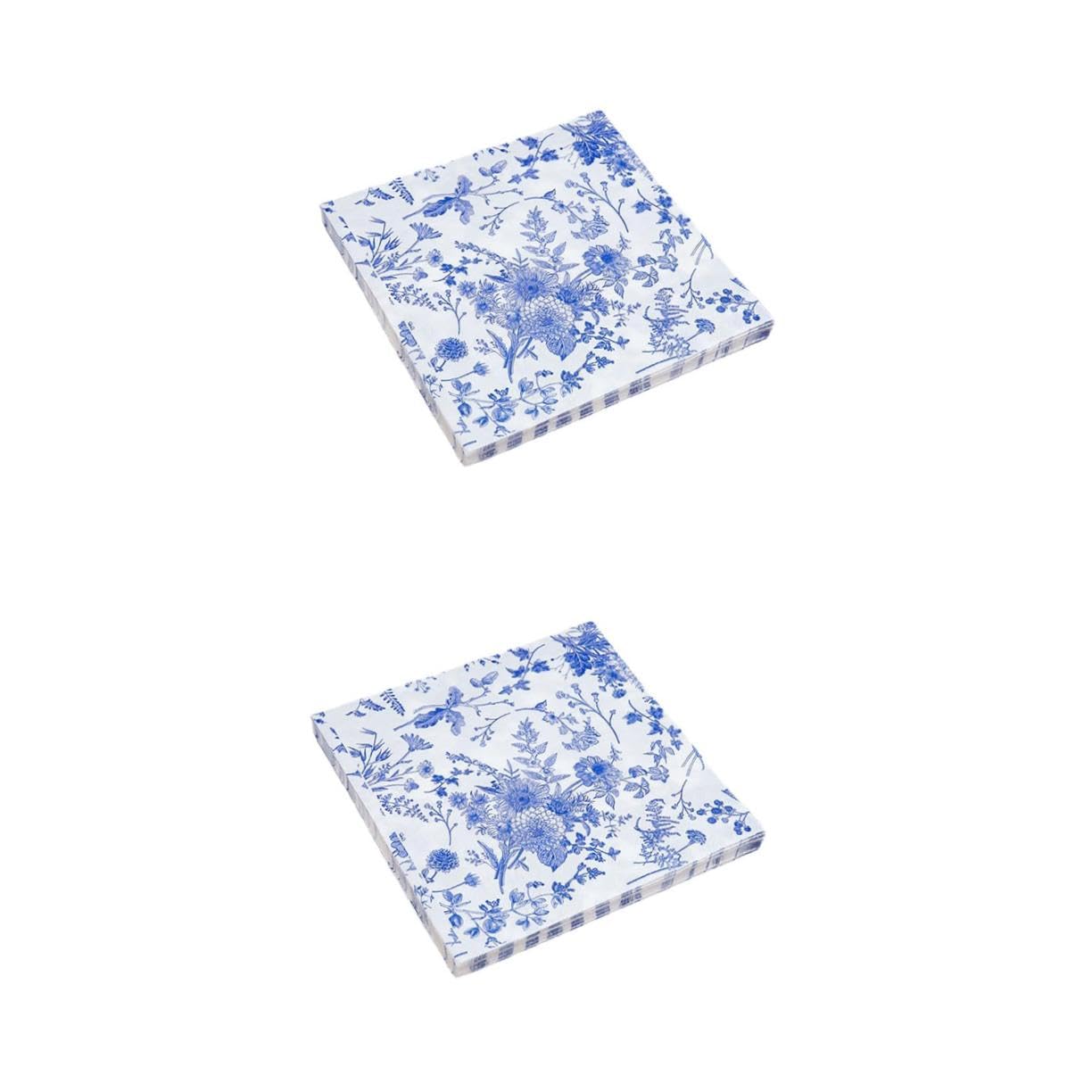 2 Series Servilleta Azul Y Servilletas Servilletas Azules Y De Despedida De Soltera De Postre Boda Papel 100 Piezas*2