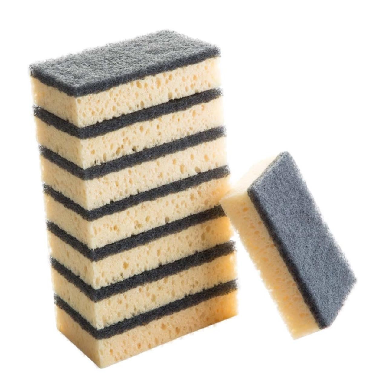 Holibanna 8Pcs Non Scratch Scouring Pads for Cleaning Dishes and Cookware Durable Kitchen Sponges Black Cleaning for Kitchen and Bathroom Use