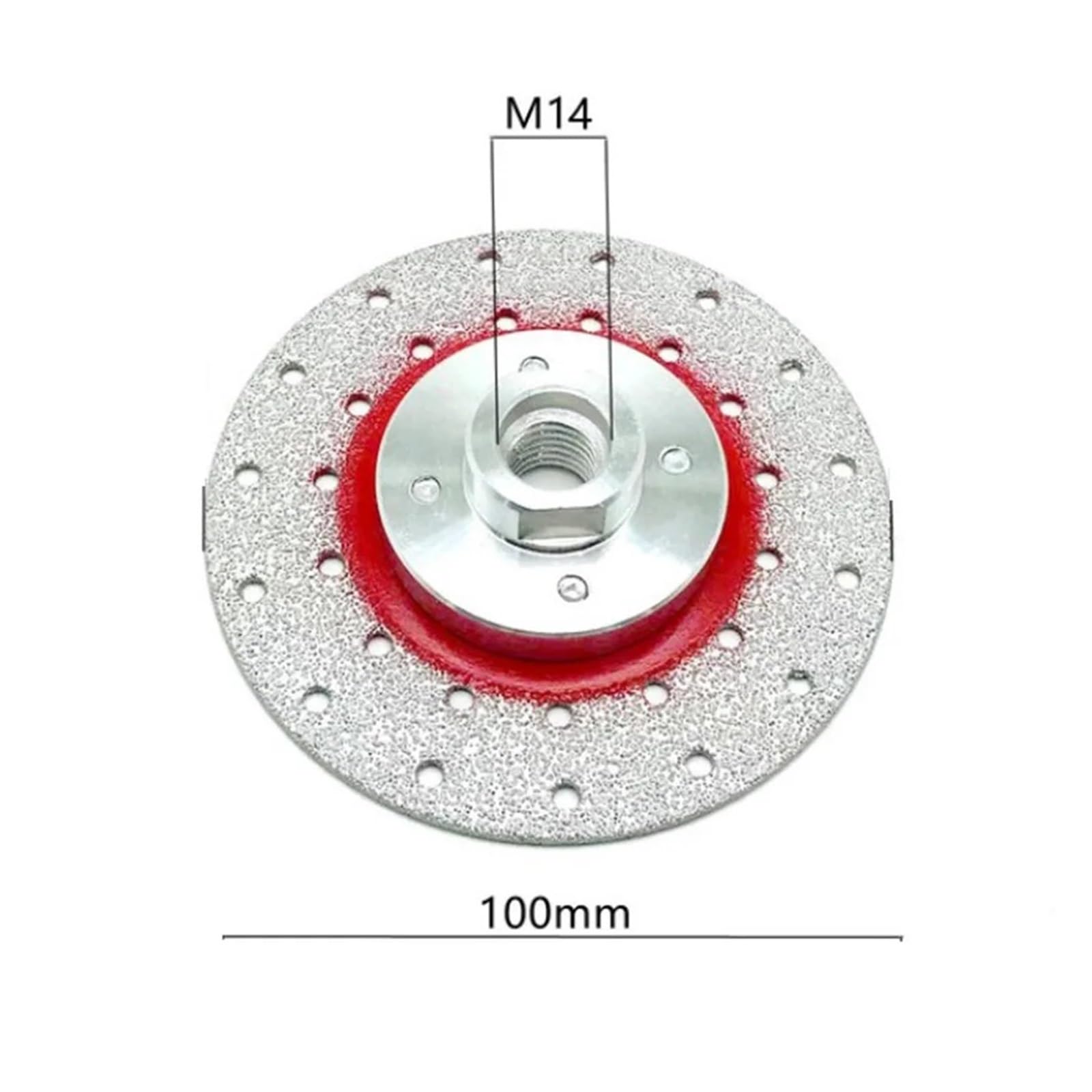 Disco abrasivo a doppia faccia M14 Disco abrasivo con rivestimento diamantato brasato da 100/115/125 mm Disco da taglio con grana diamantata 40/50 (Size : 100mm)