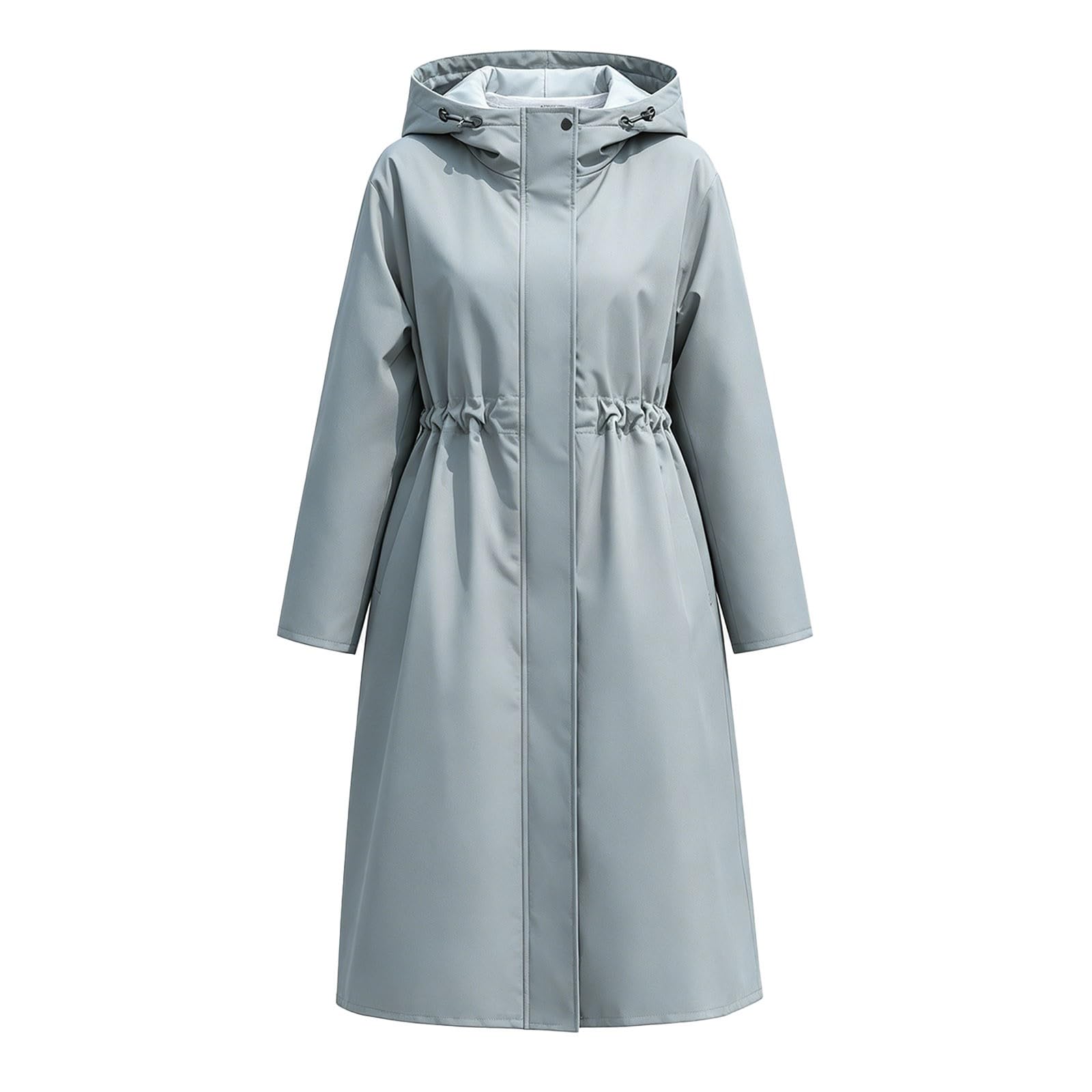 Generisch Chubasquero para mujer impermeable poncho de lluvia ligero fino color sólido chubasquero para senderismo, ciclismo, camping y viajes