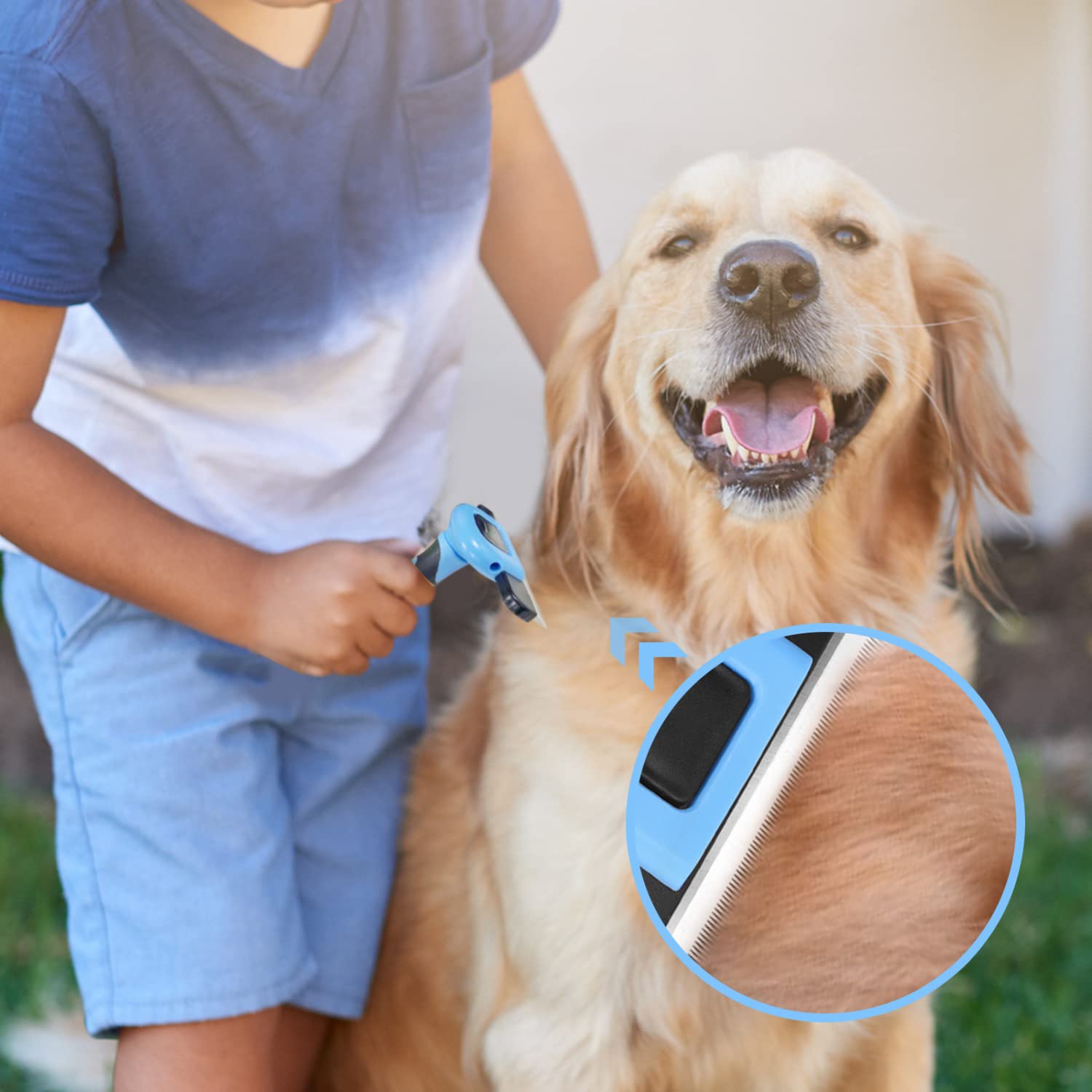 Nobleza Strumento Premium per Il deShedding del Sottopelo con Denti Flessibili in Acciaio Inossidabile per Gatti di Taglia Grande a Pelo Lungo, Riduce Spargimento Peli del 95%